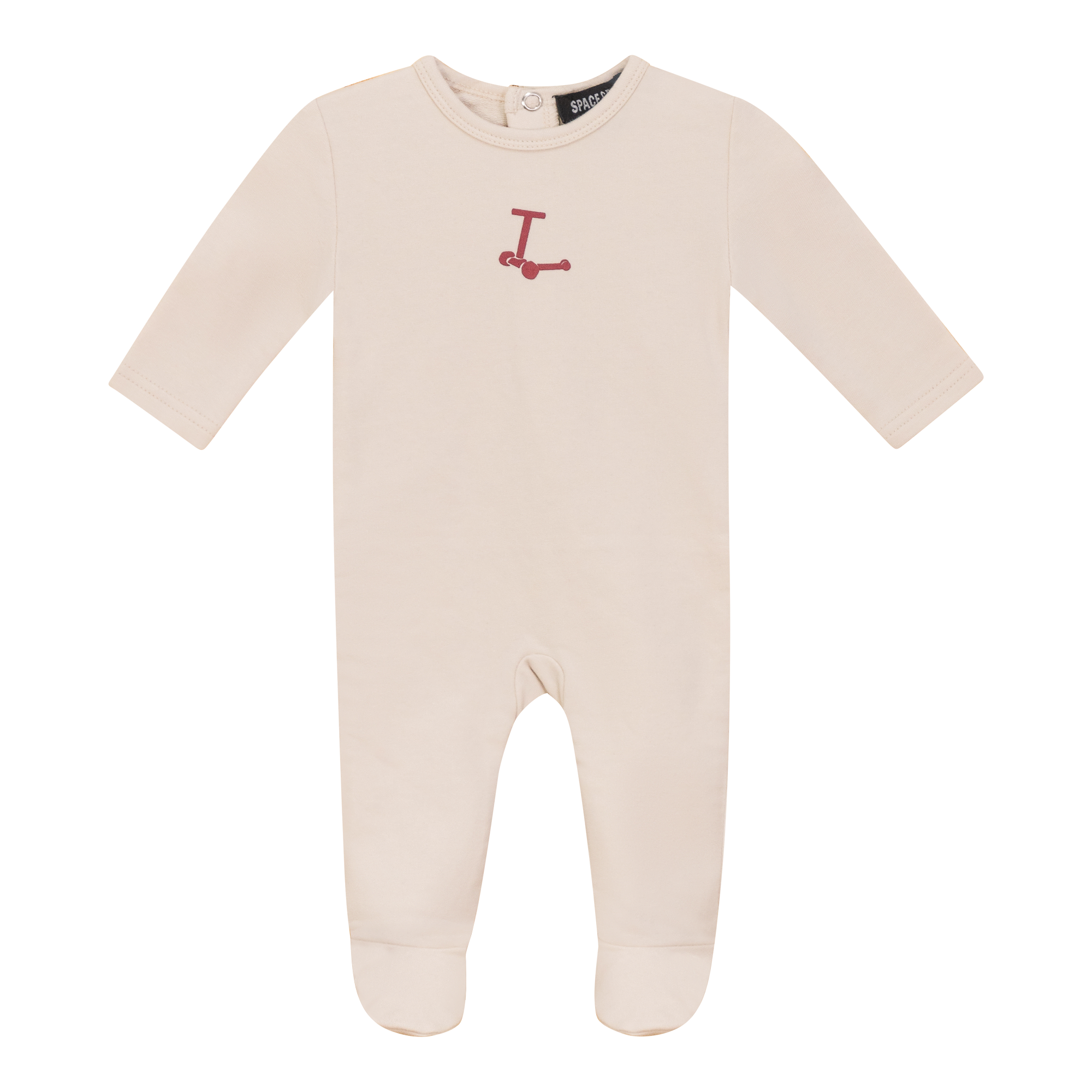 Scooter and Tulip Print Onesie in Dark Almond by Space Grey