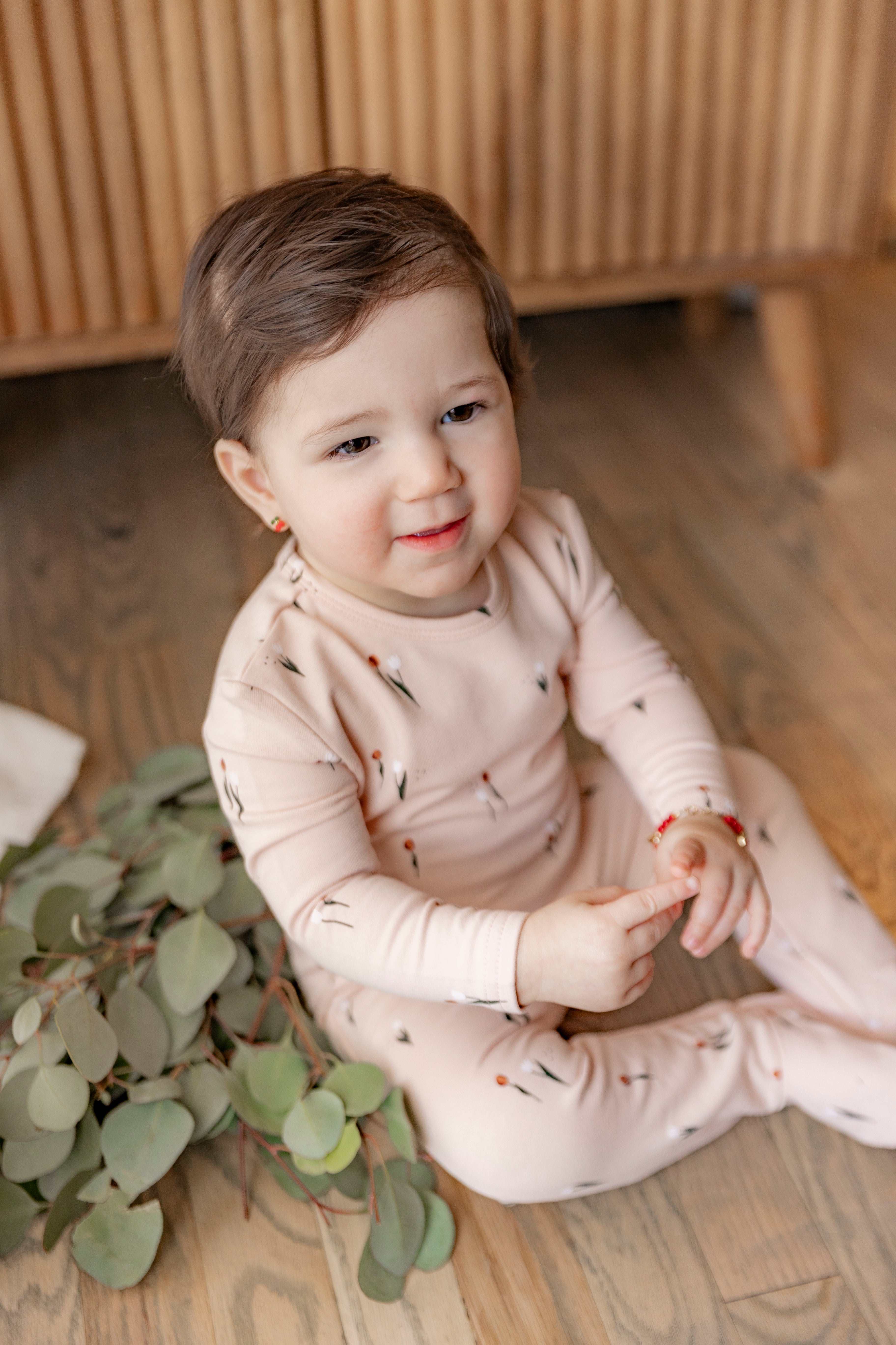 Scooter and Tulip Printed Onesie in by Space Grey