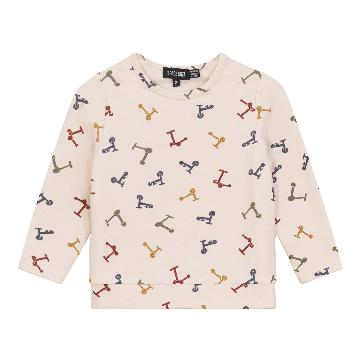 Scooter And Tulipe Printed Sweater in Dark Almond by Space Grey