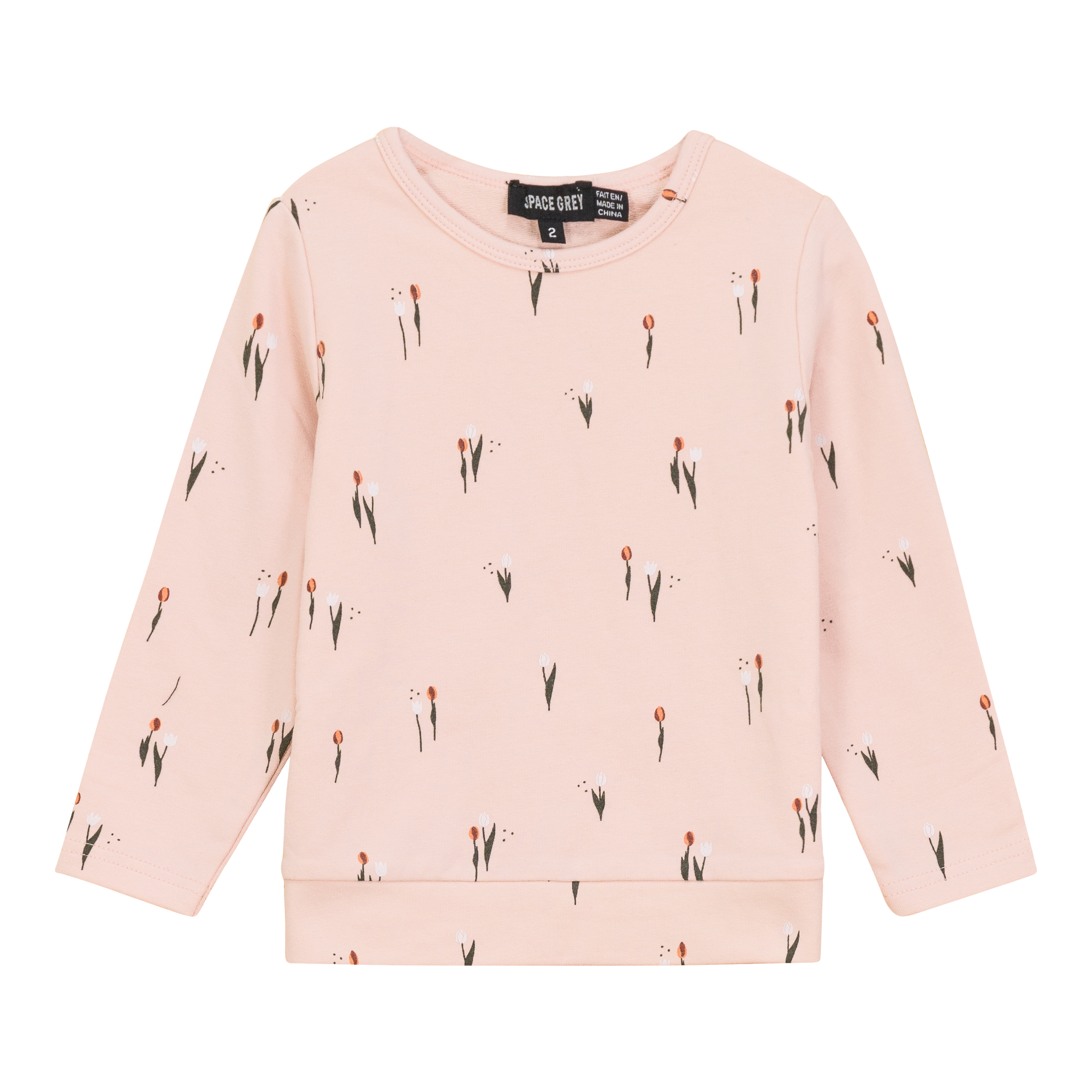 Scooter And Tulipe Printed Sweater in Soft Pink by Space Grey