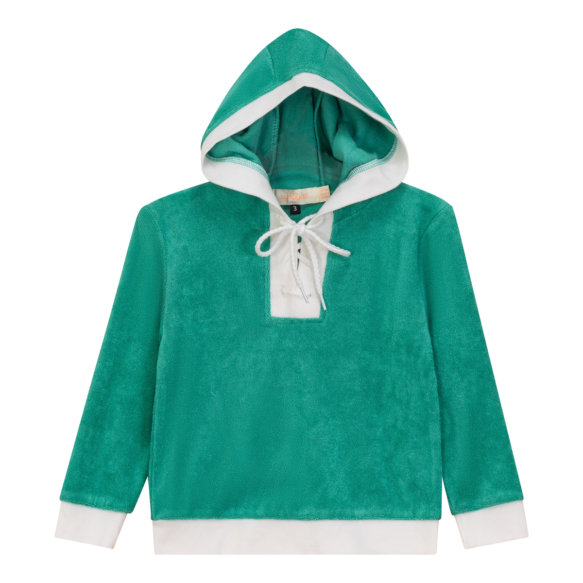 Cotton Terry Hoodie in Green by Sunburnt