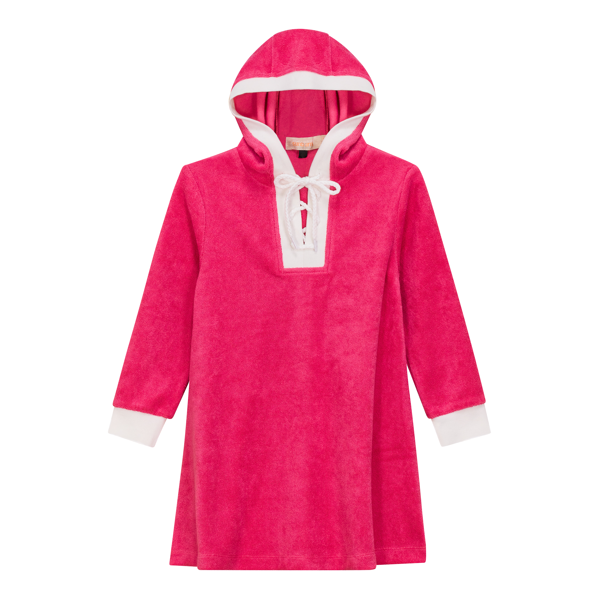 Cotton Terry Hoodie Dress in Pink by Sunburnt