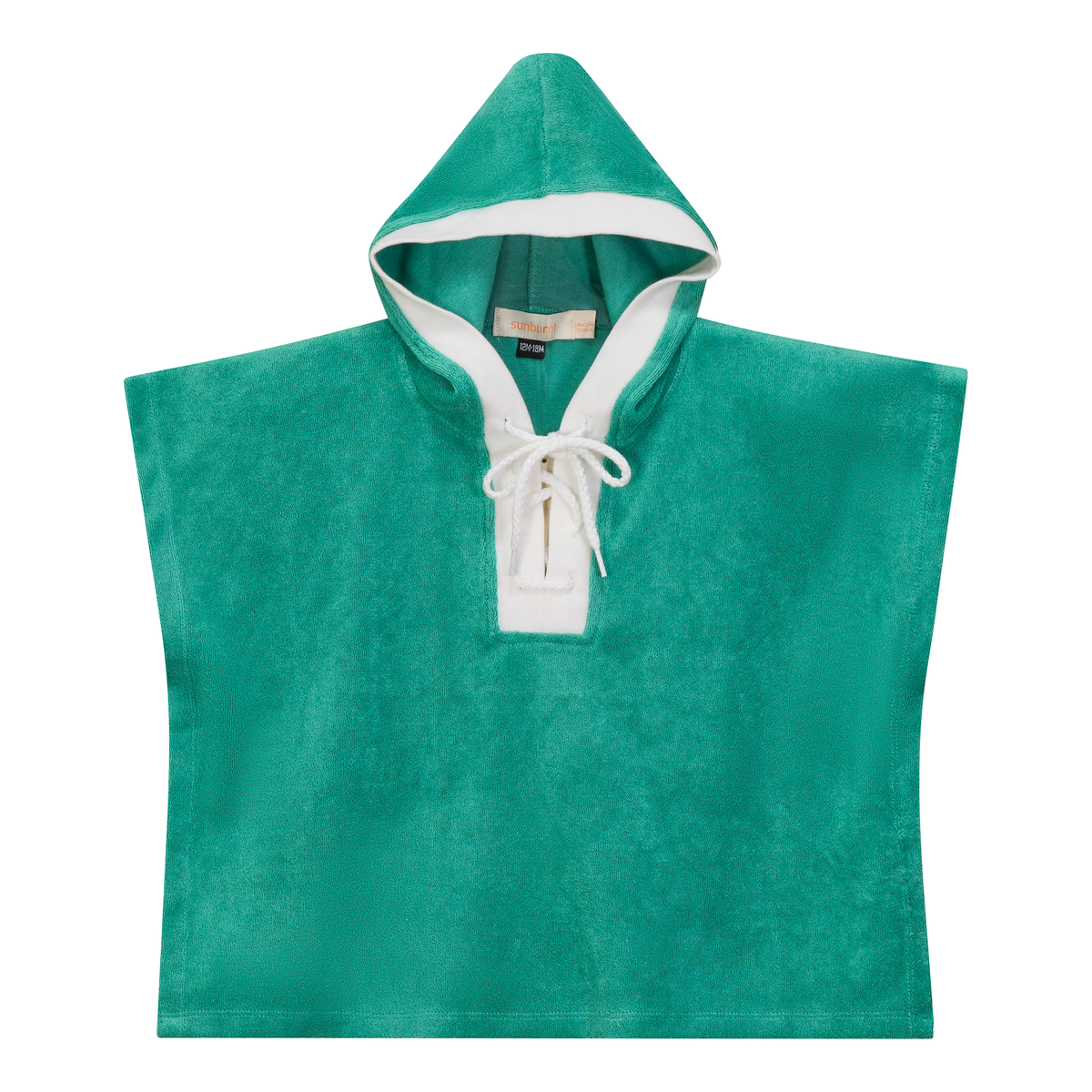 Cotton Terry Poncho in Green by Sunburnt
