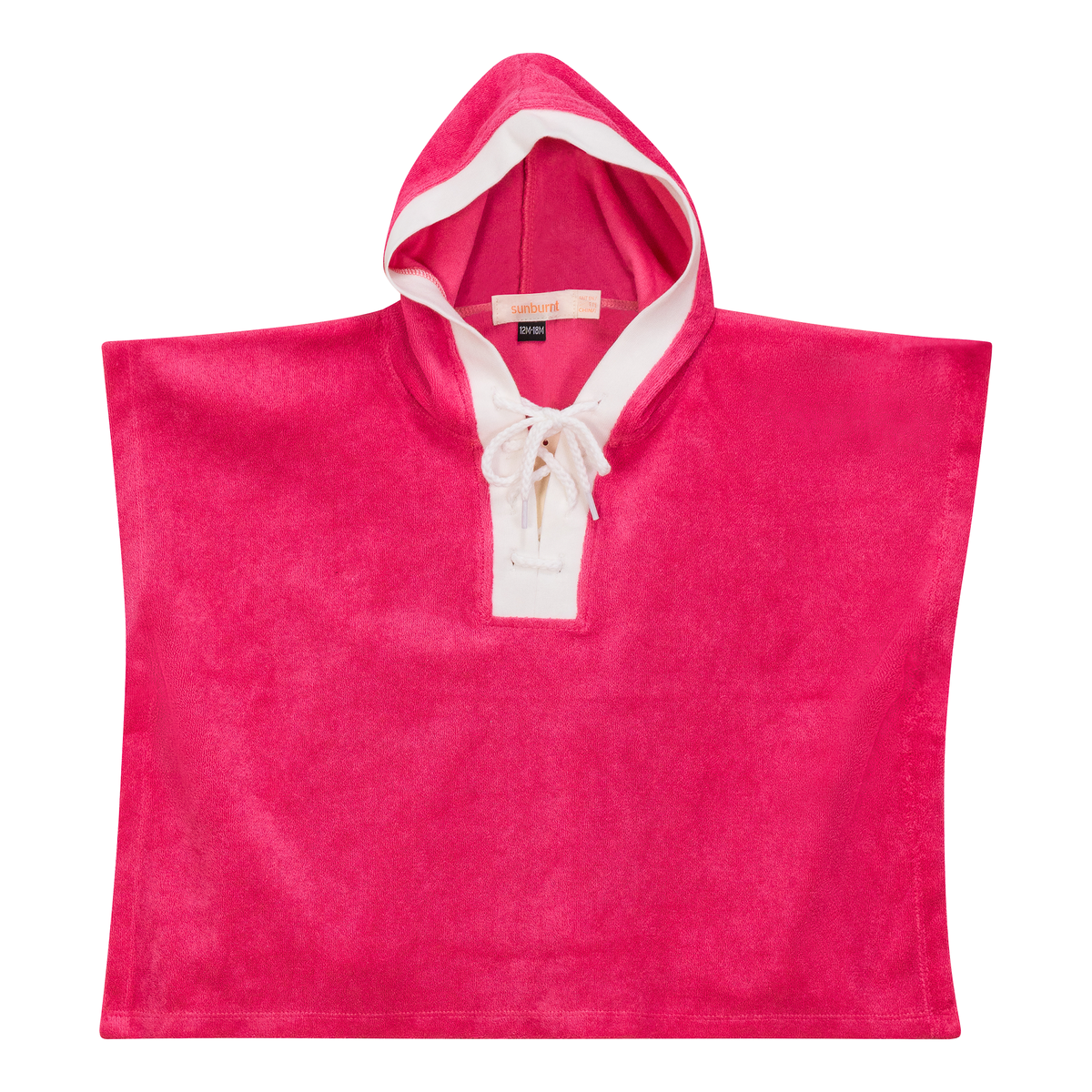 Cotton Terry Poncho in Pink by Sunburnt
