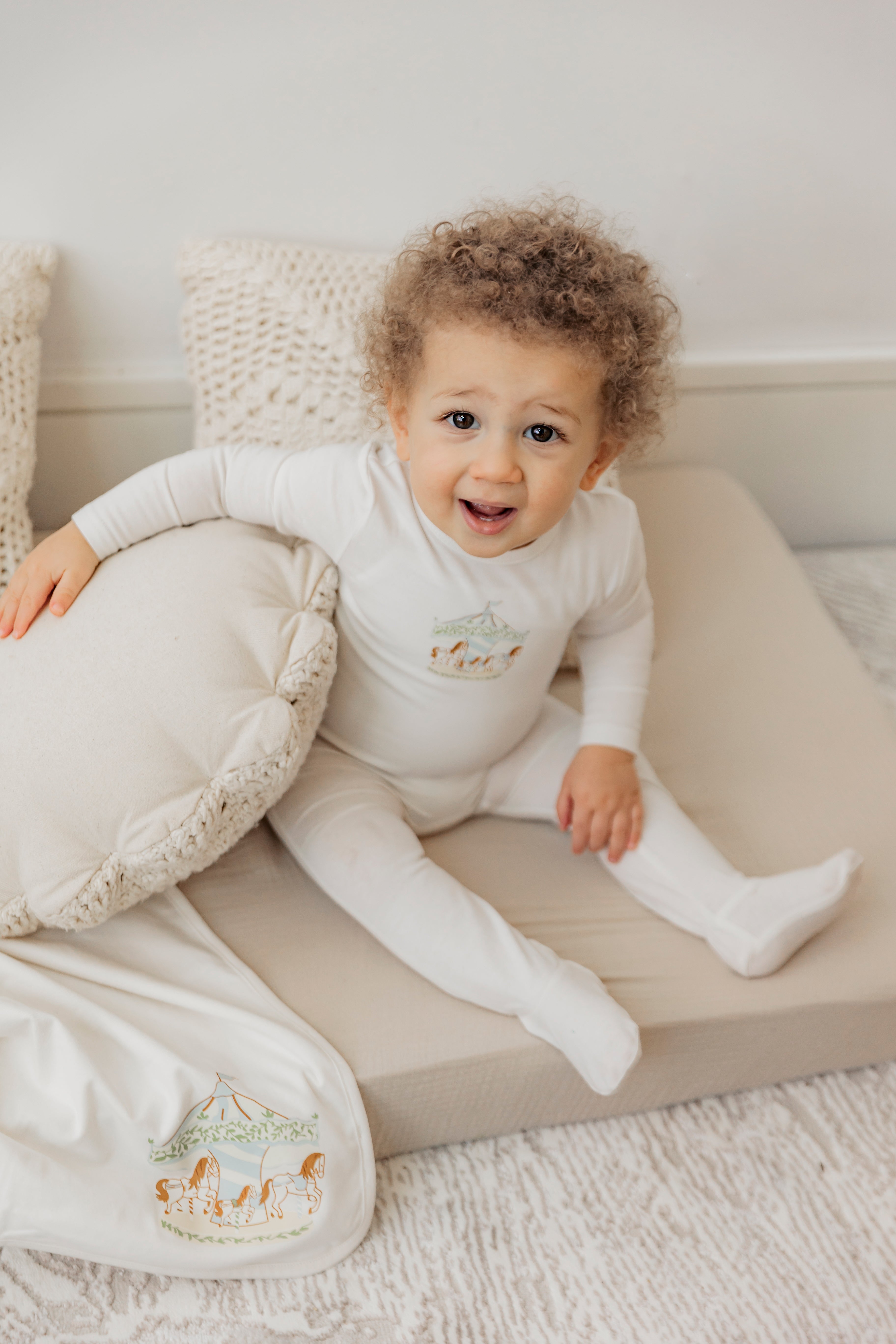 Carousel Print Blanket in by Bebe Bella