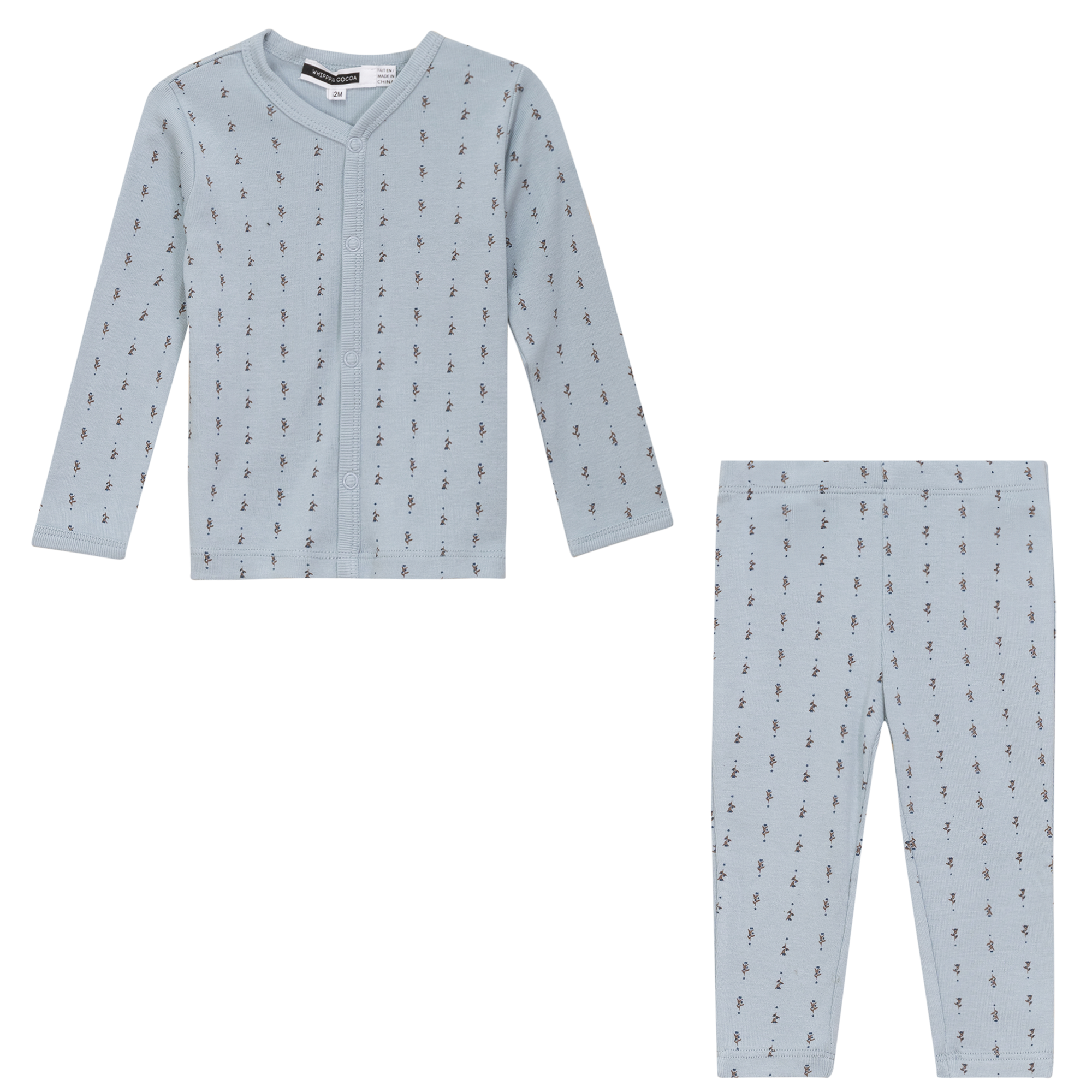 Grandpa Style Printed 2Pc Set in Blue Mist by Whipped Cocoa