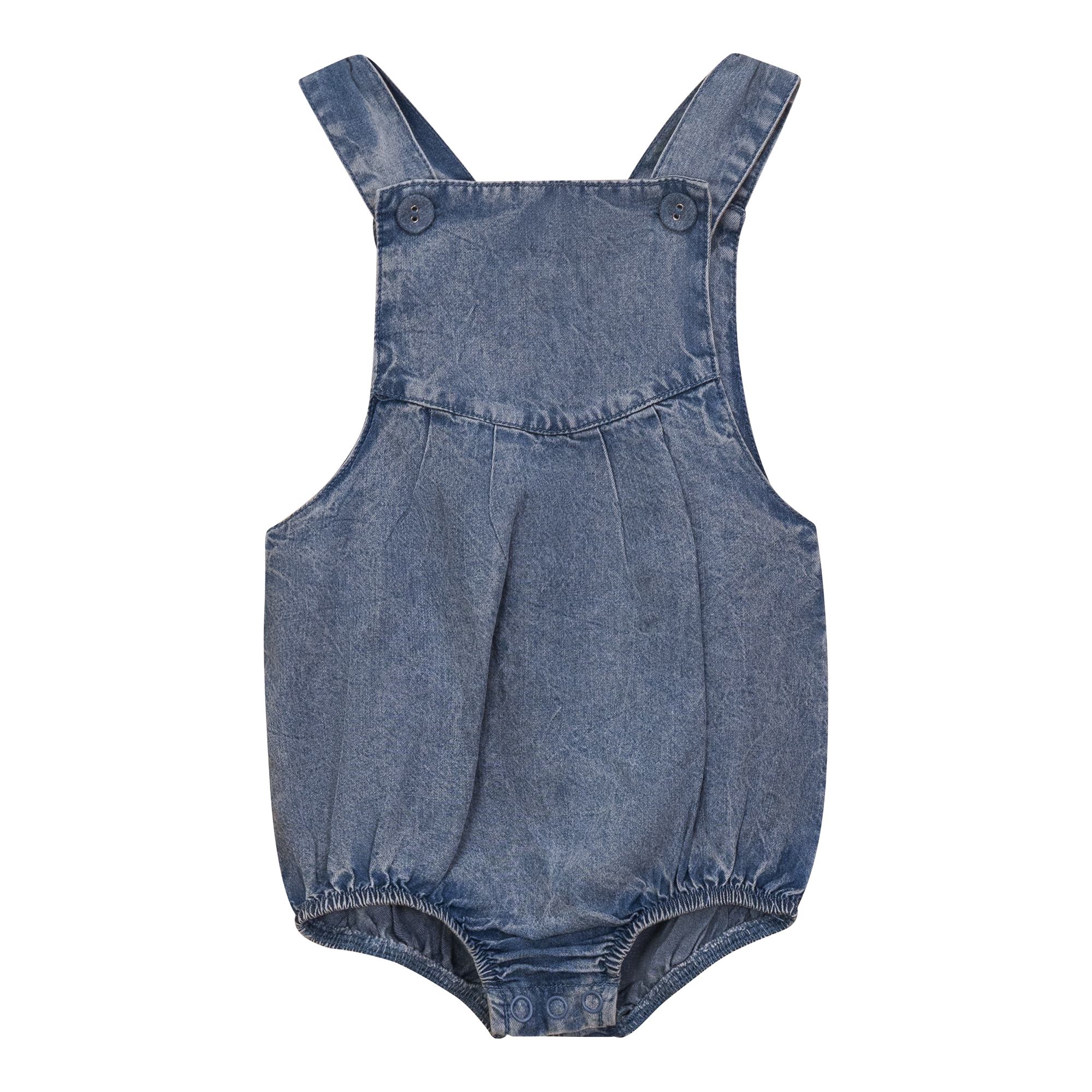Washed Denim Romper in Denim Wash by Puddles