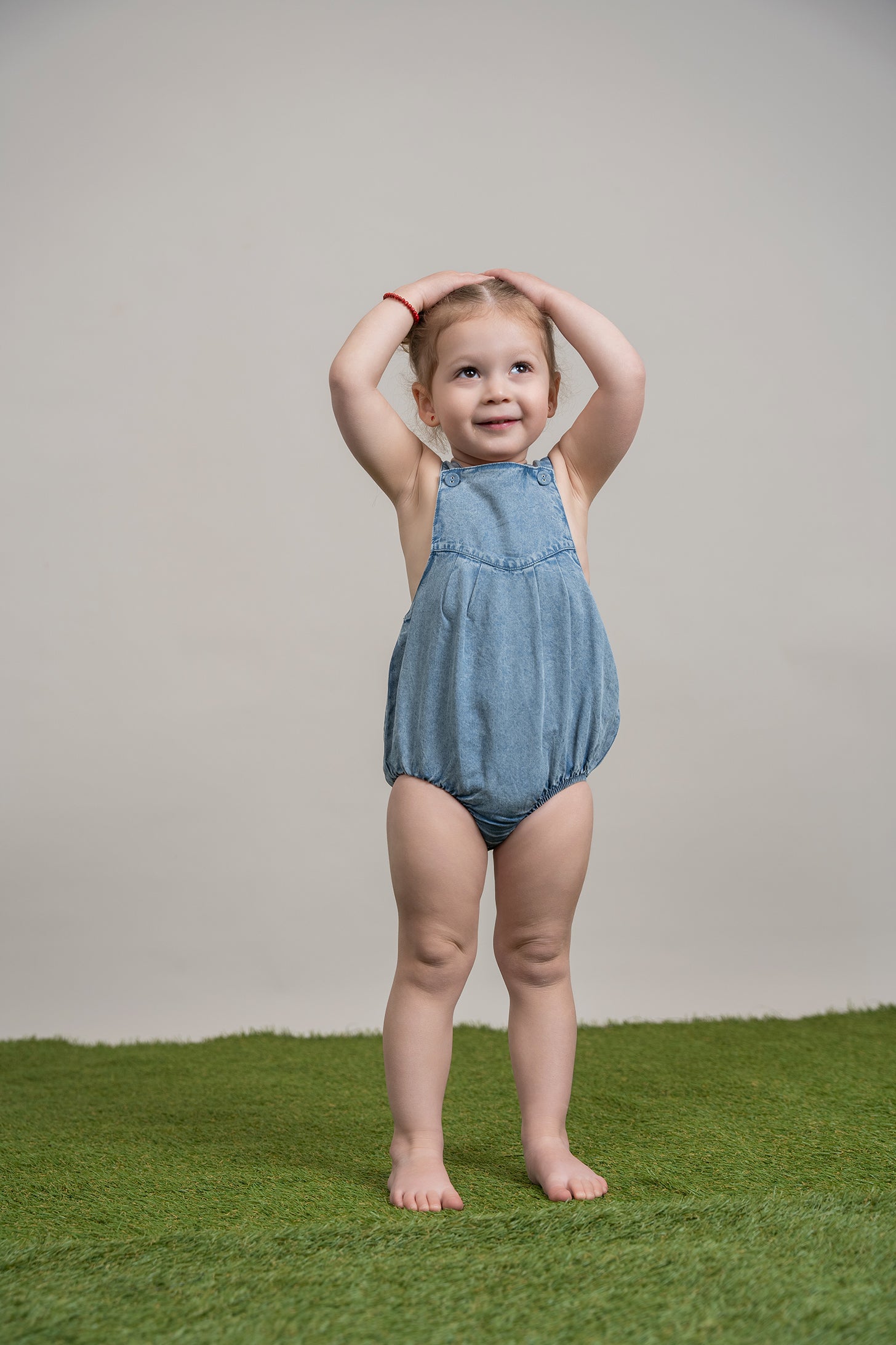Washed Denim Romper in by Puddles