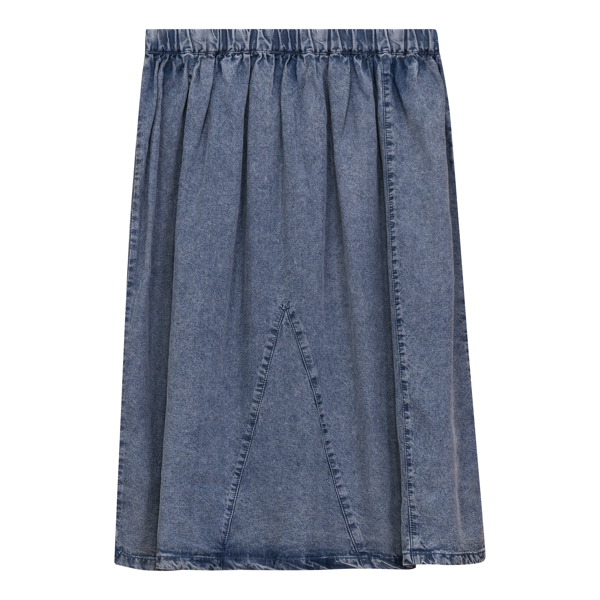 Washed Denim Midi Skirt in Denim Wash by Puddles