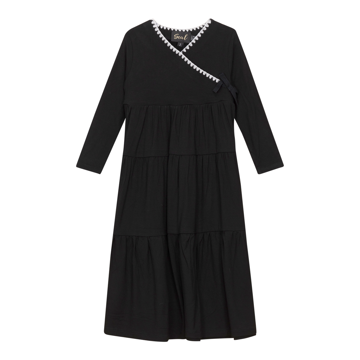 Tiered Wrap Robe in Black by Seal