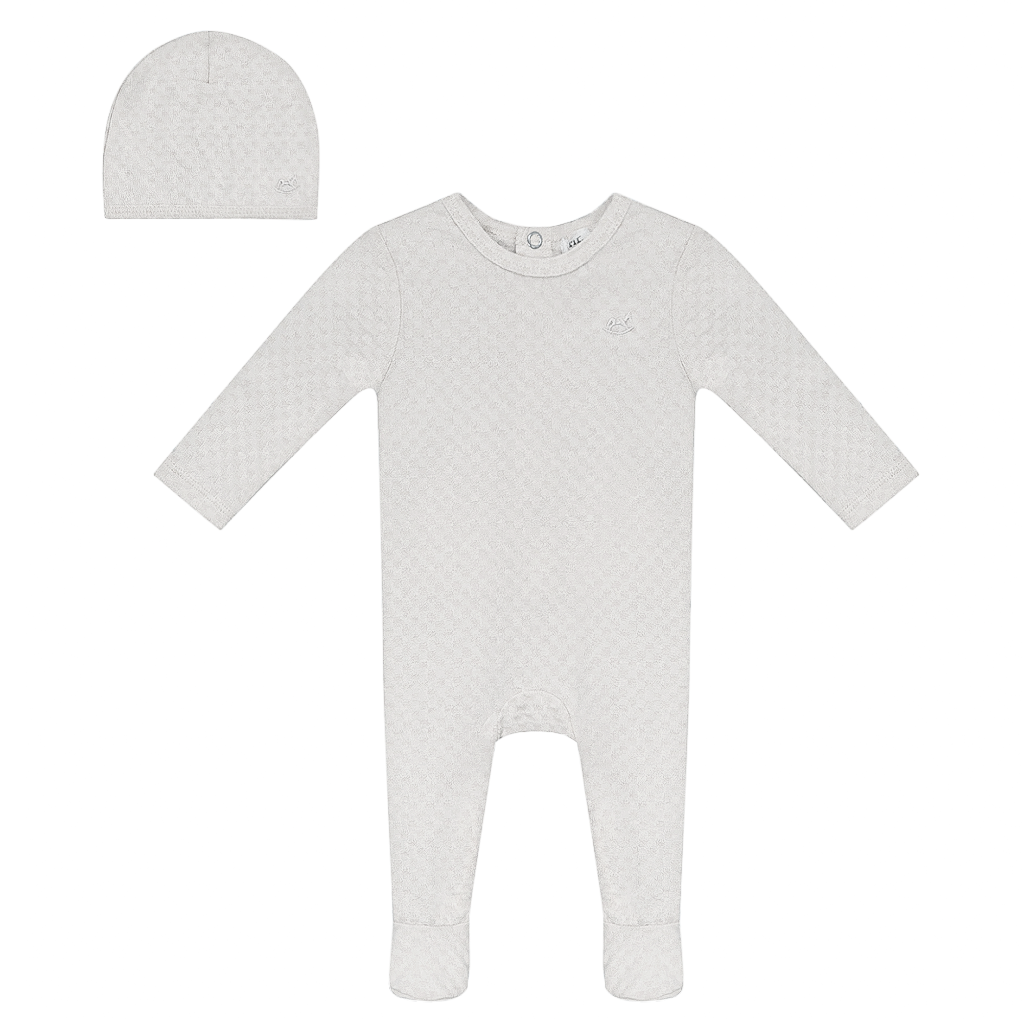 Checkered Onesie with Hat in White by Mr. Mr.