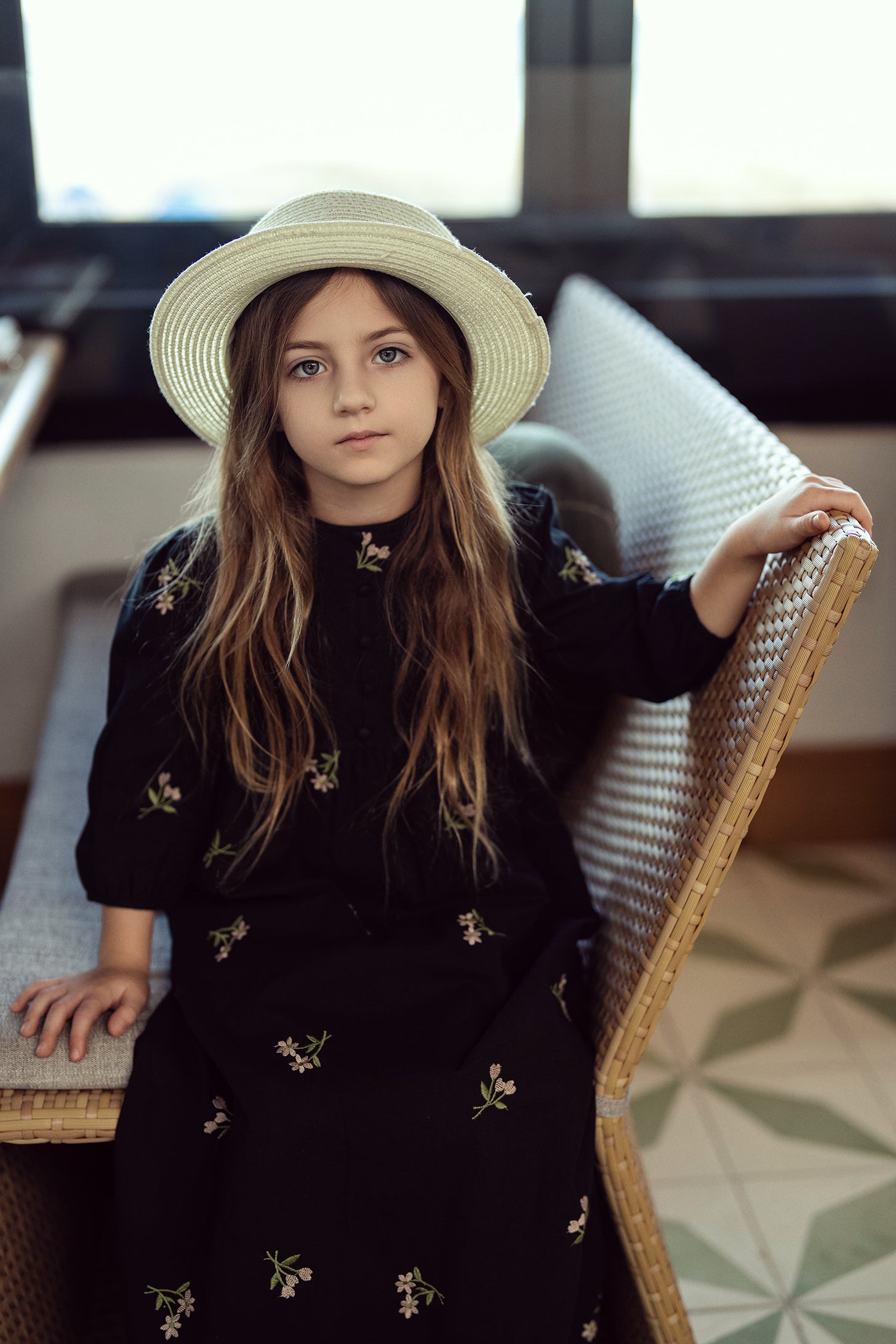 Woven Embroidered Floral Robe in by Seal