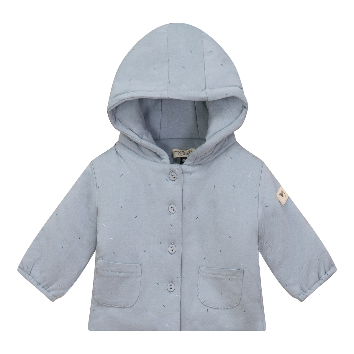 Sprinkle Print Puffy Jacket in Blue Mist by Bebe Bella