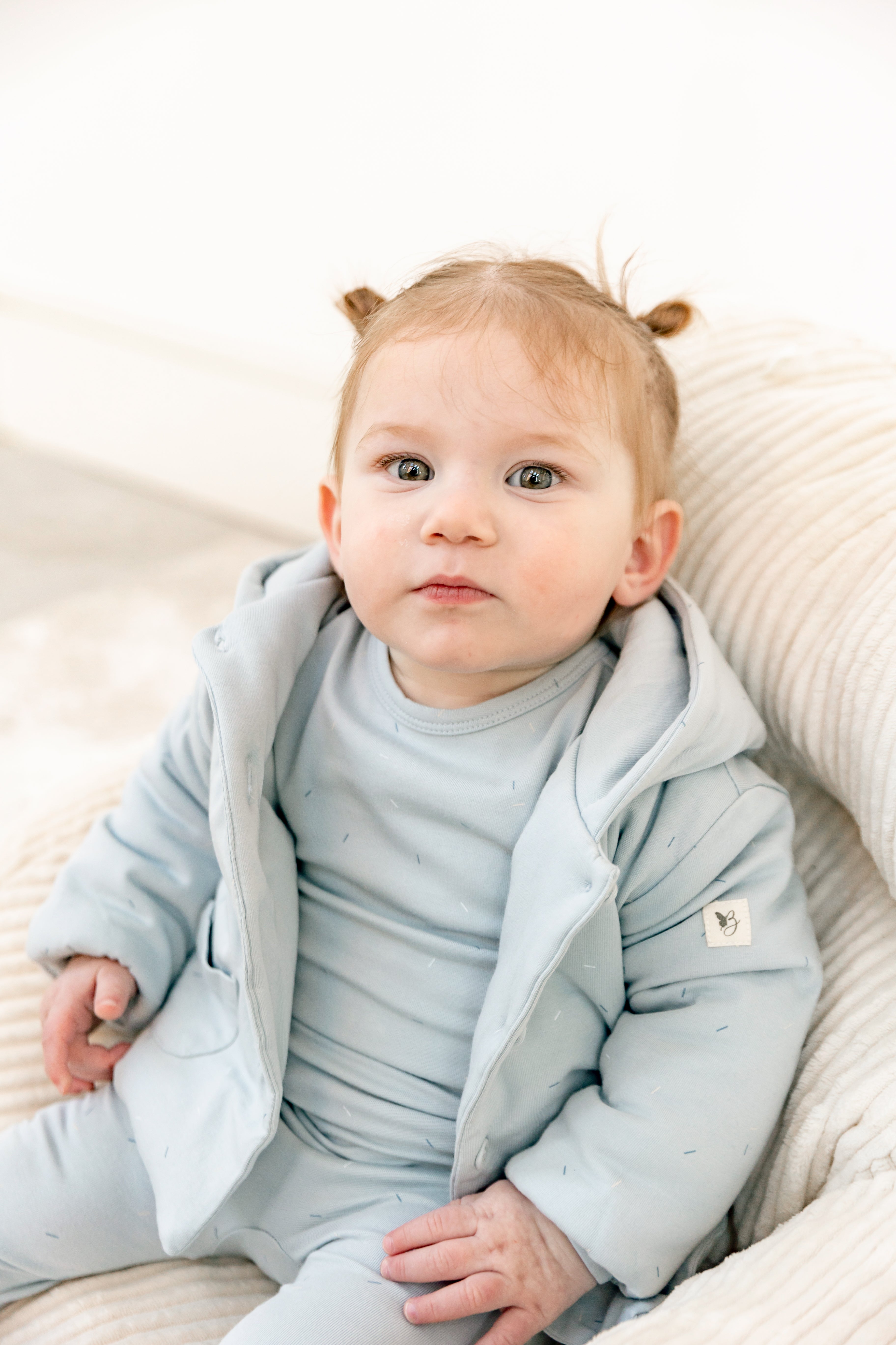 Sprinkle Print Onesie and Hat in Primrose by Bebe Bella