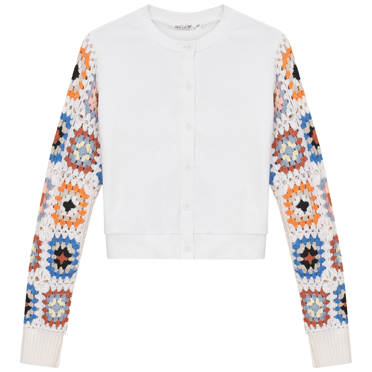 Knit Crochet Cardigan in White by Unclear