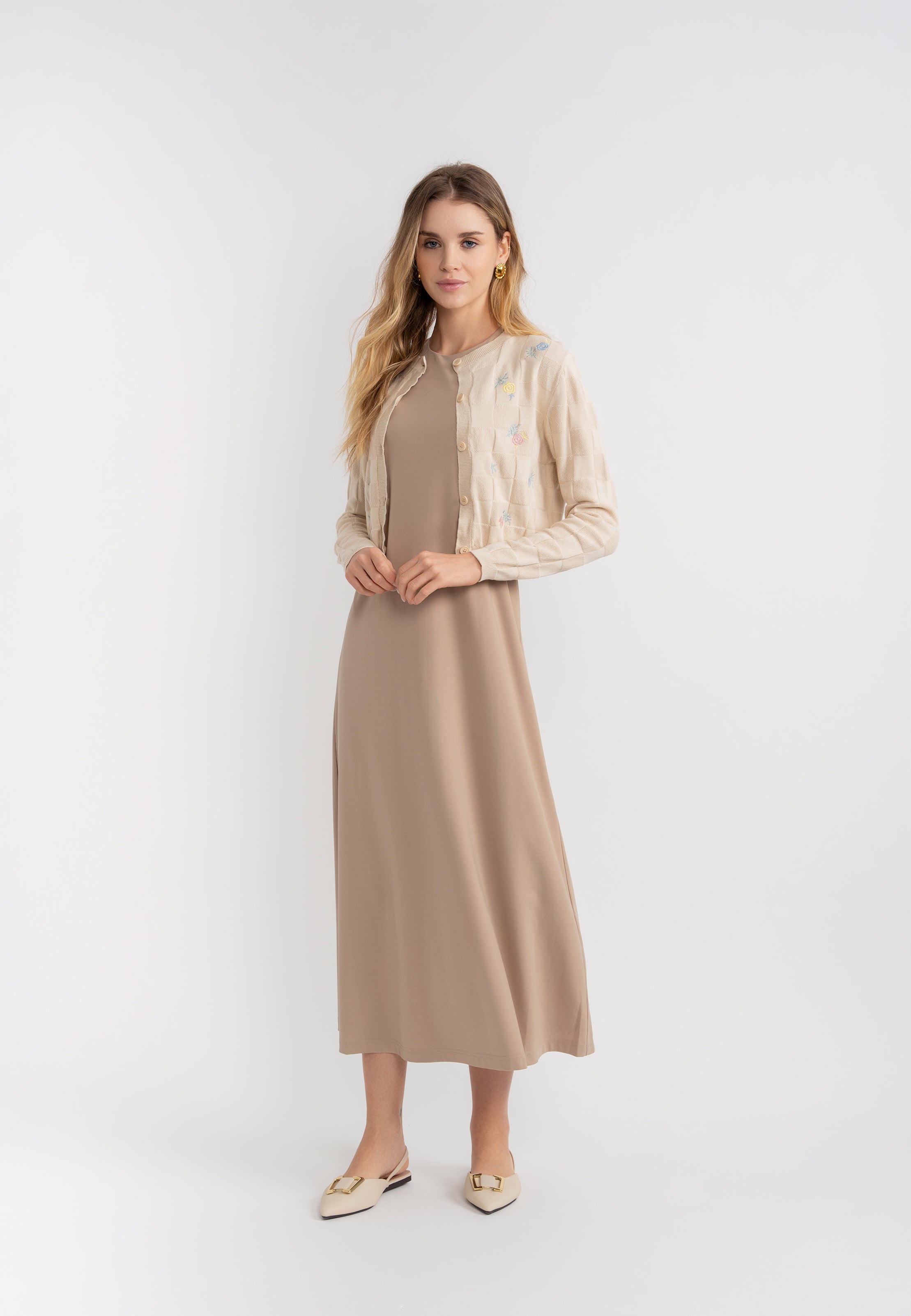 Checkered Knit Cardigan in by Noni