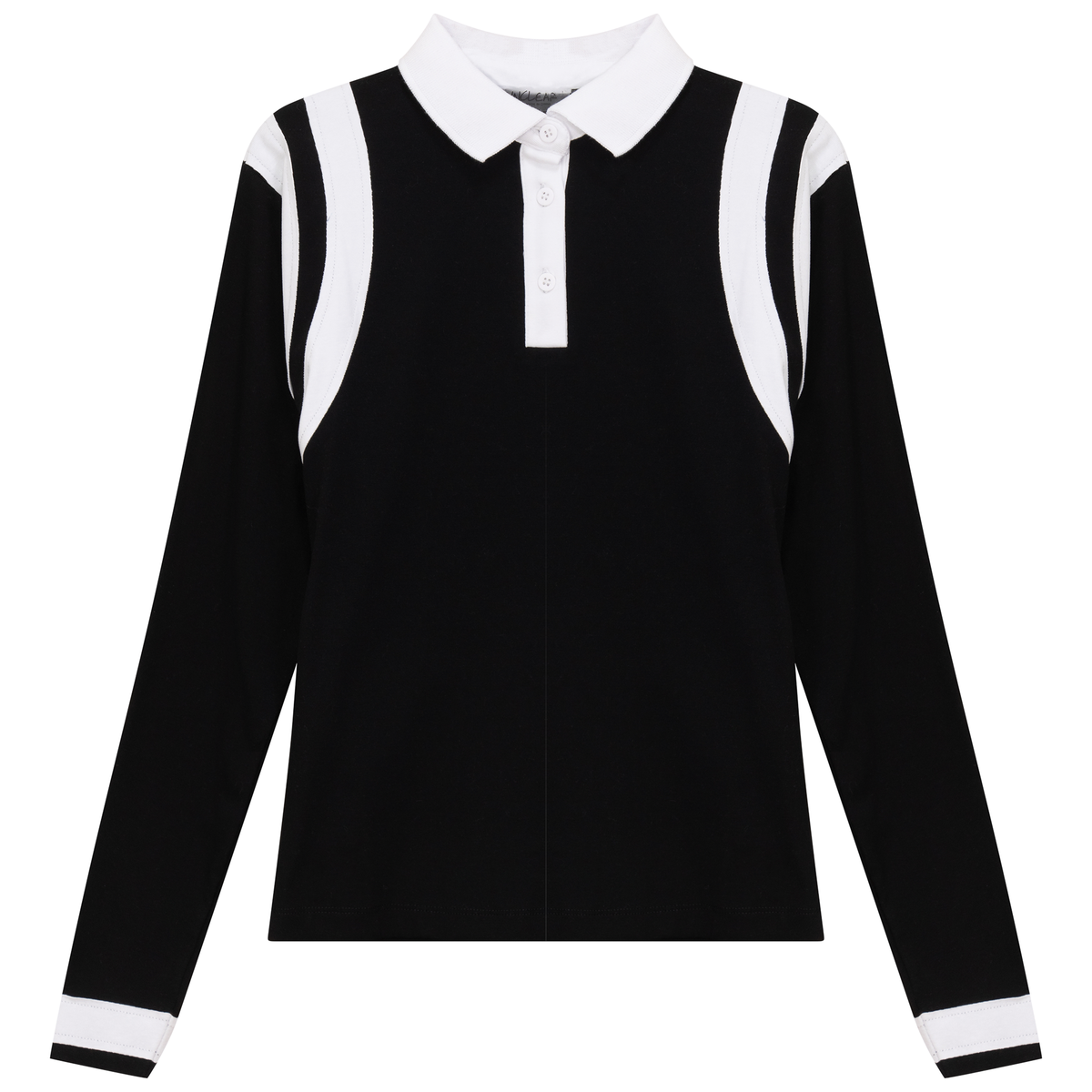 Contrast Stripe Polo in Black by Unclear