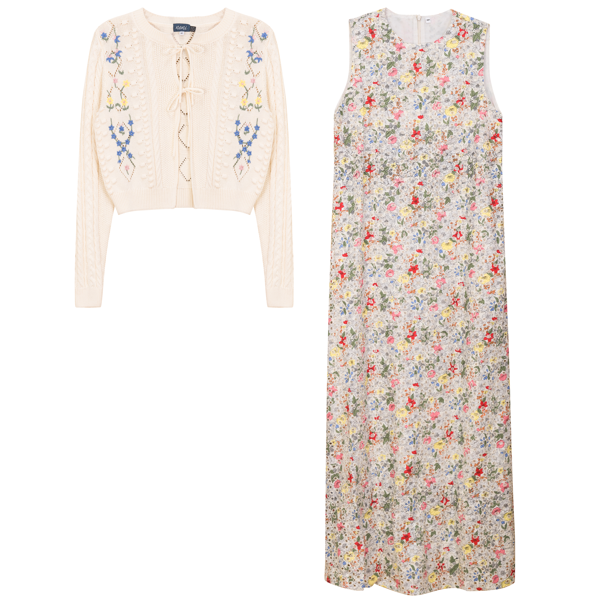 Floral Print Jumper Set in Off White by Noni