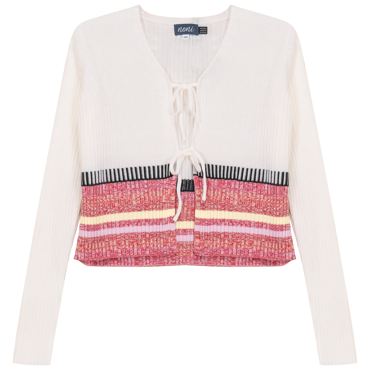 Multi Knit Cardigan in Off White Multi by Noni