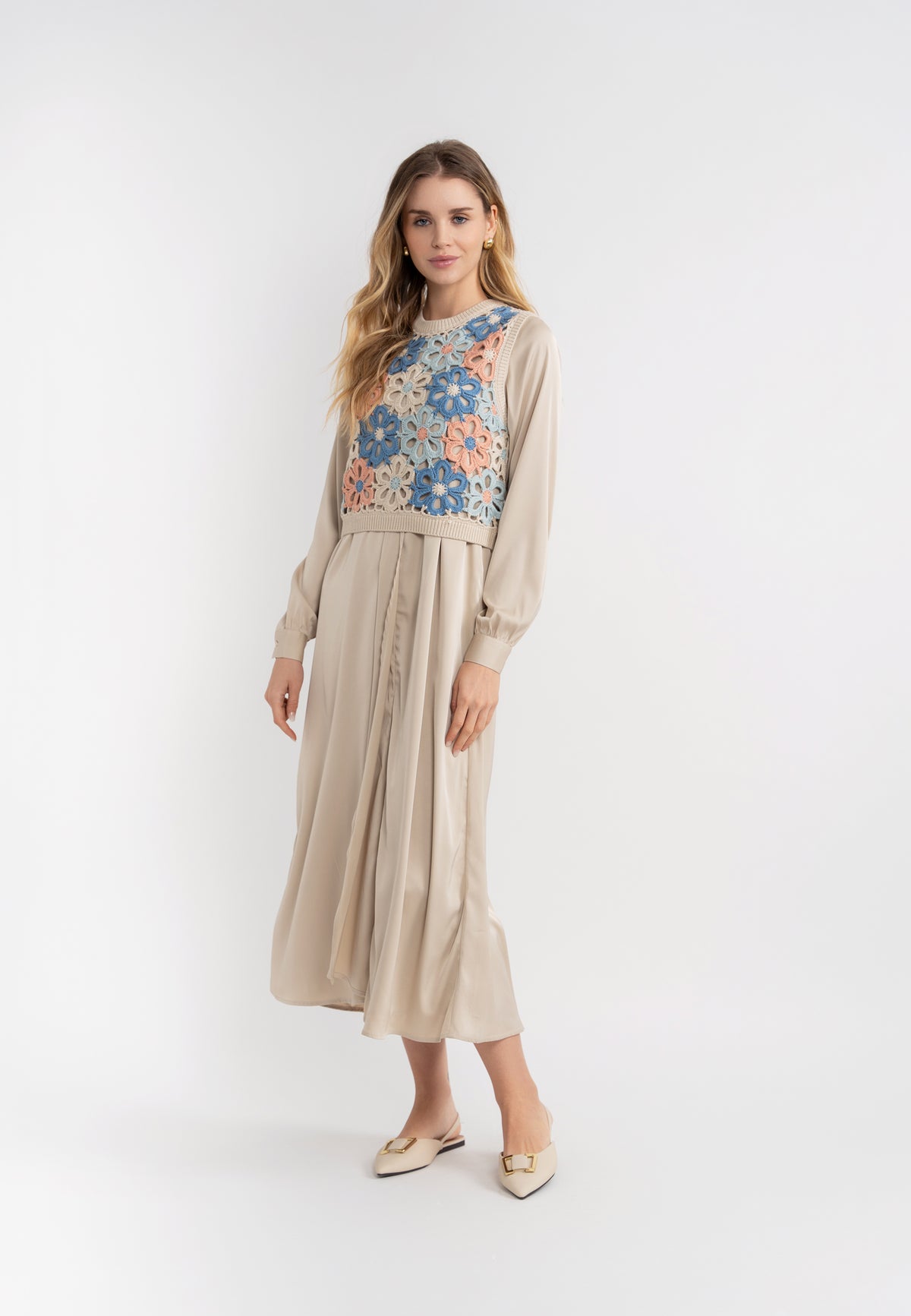 Floral Crochet Vest in by Noni