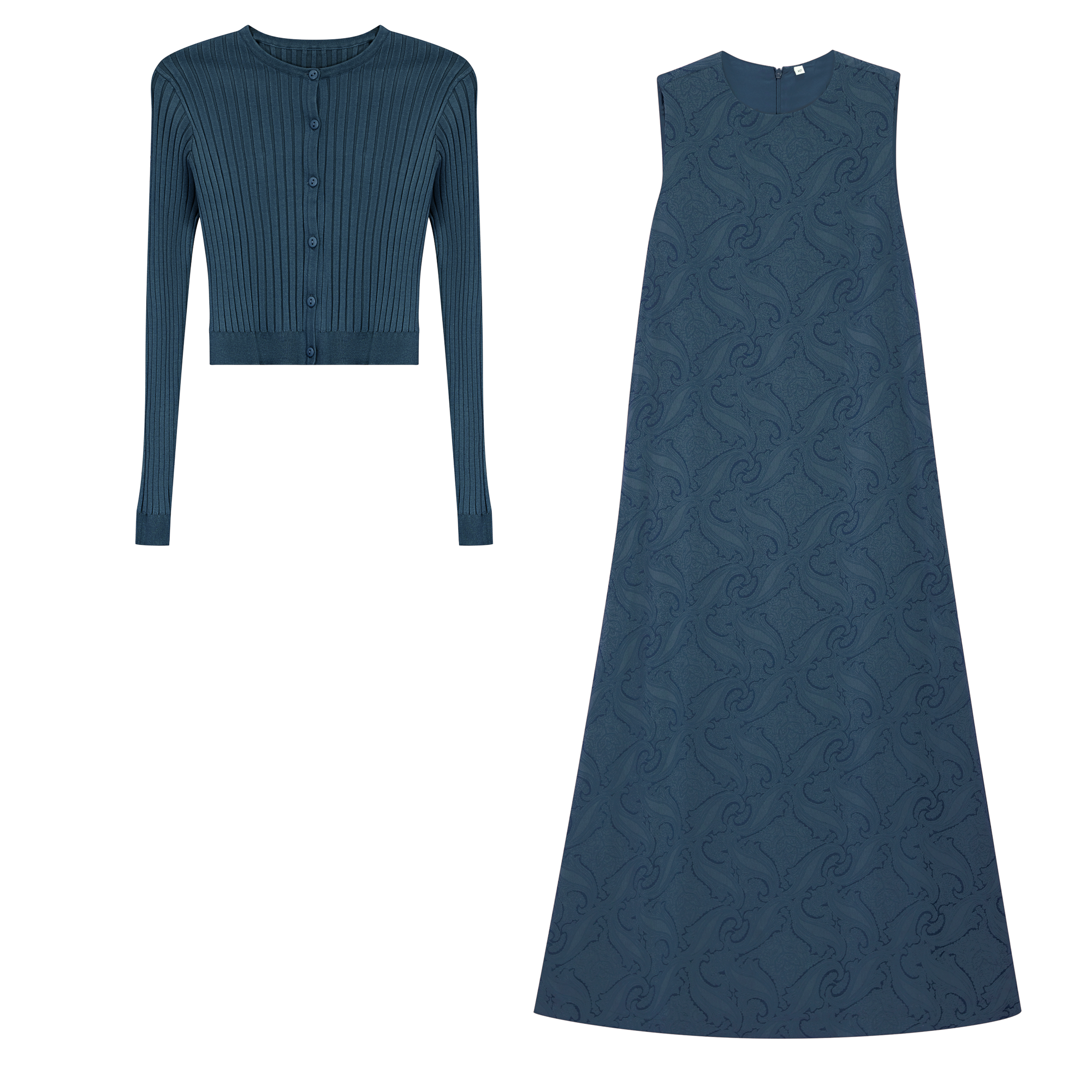 Paisley Print Jumper Set in Blue by Noni