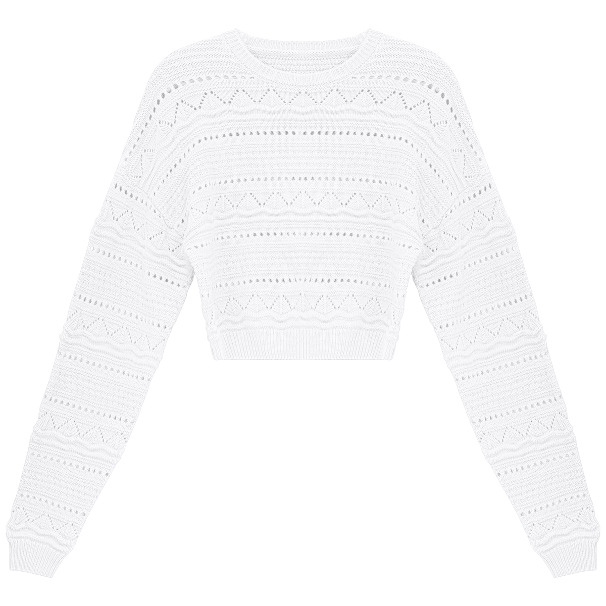 Multi Knit Sweater in White by Noni