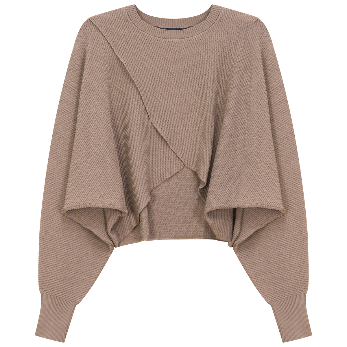 Cropped Wrap Sweater in Beige by Noni