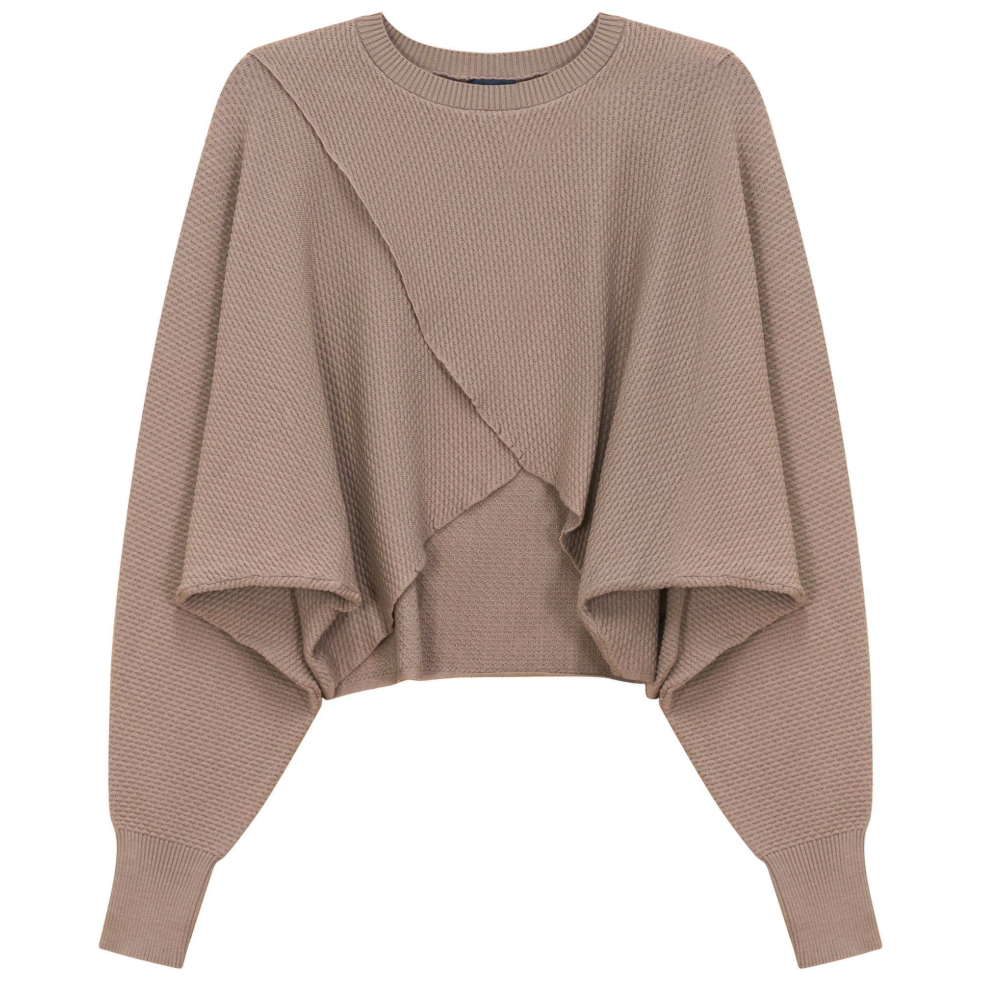Cropped Wrap Sweater in Beige by Noni