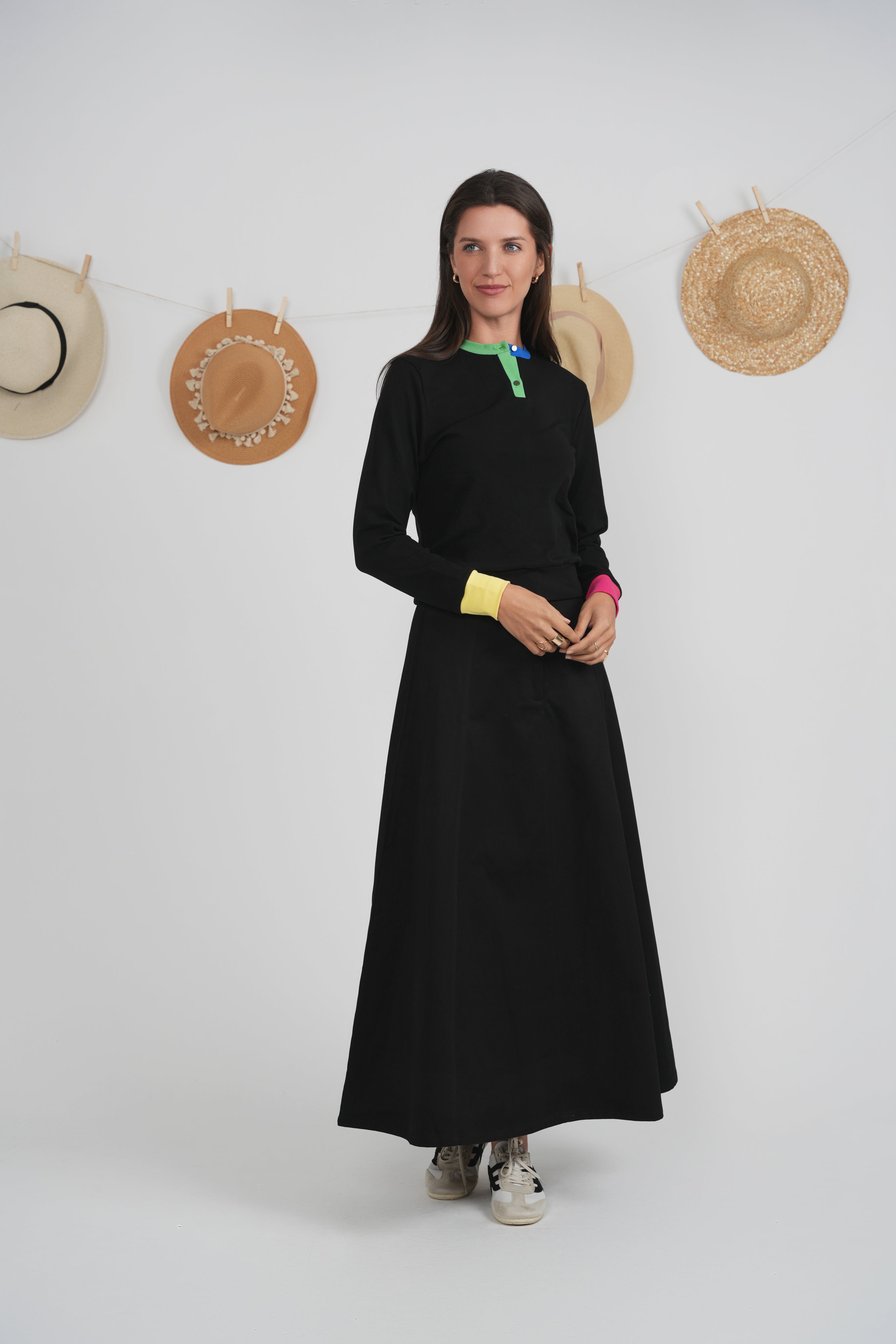 Color Blocked Henley Tee in by Diciannove