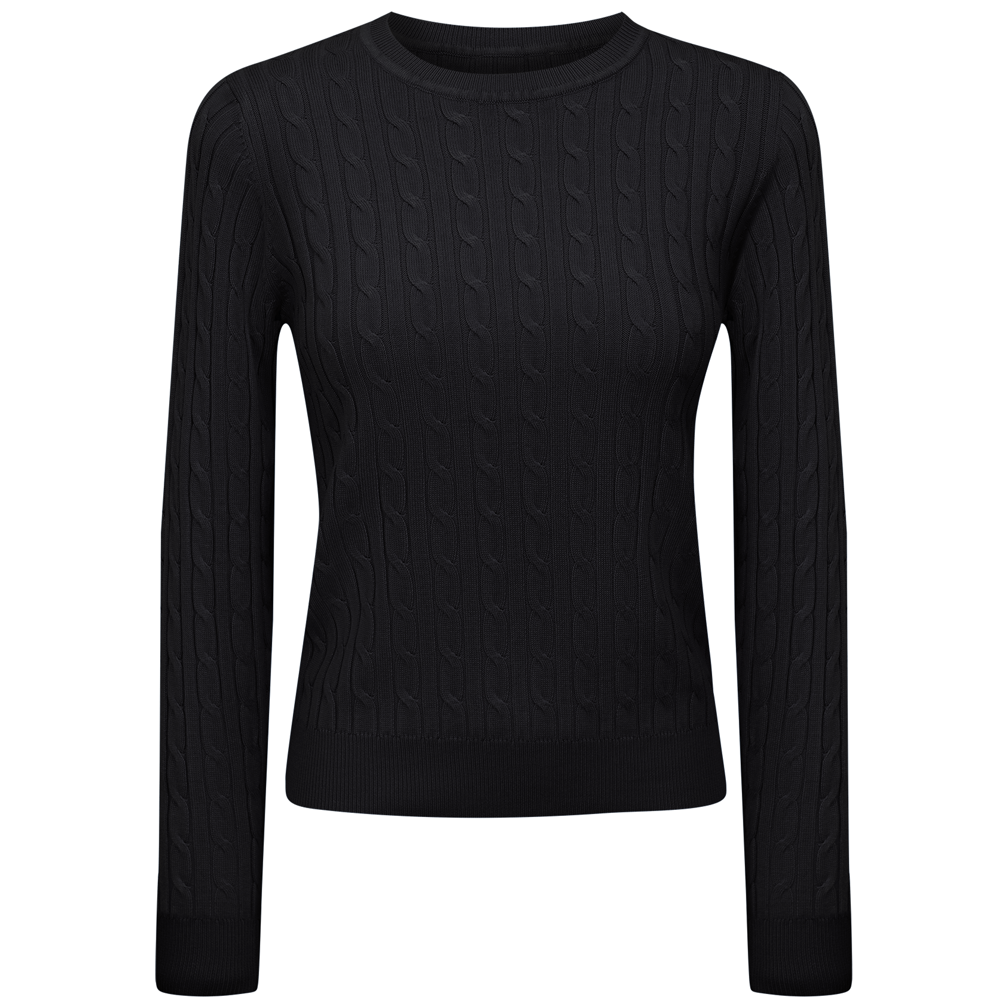 Cable Knit Sweater in Black by Index