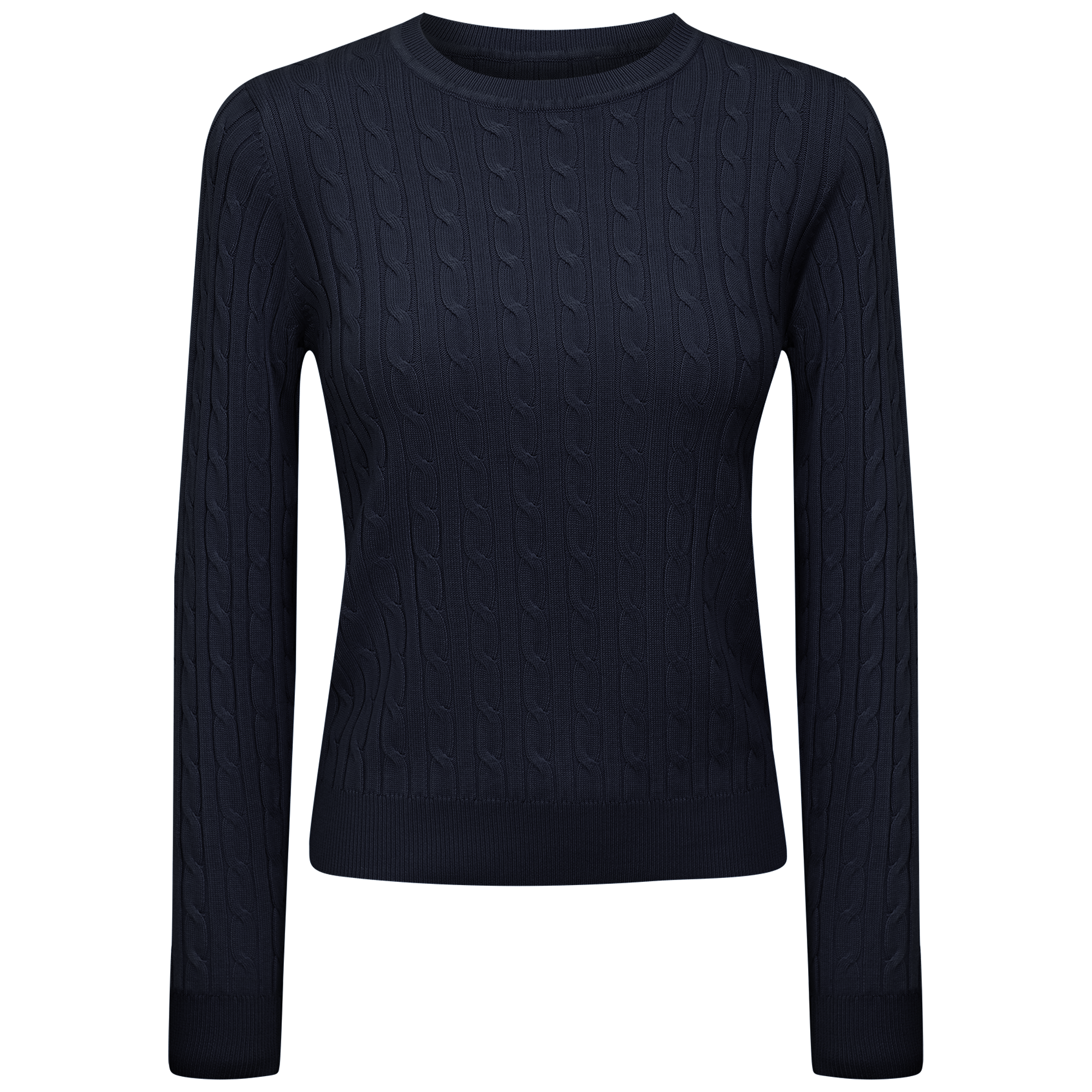 Cable Knit Sweater in Dark Navy by Index