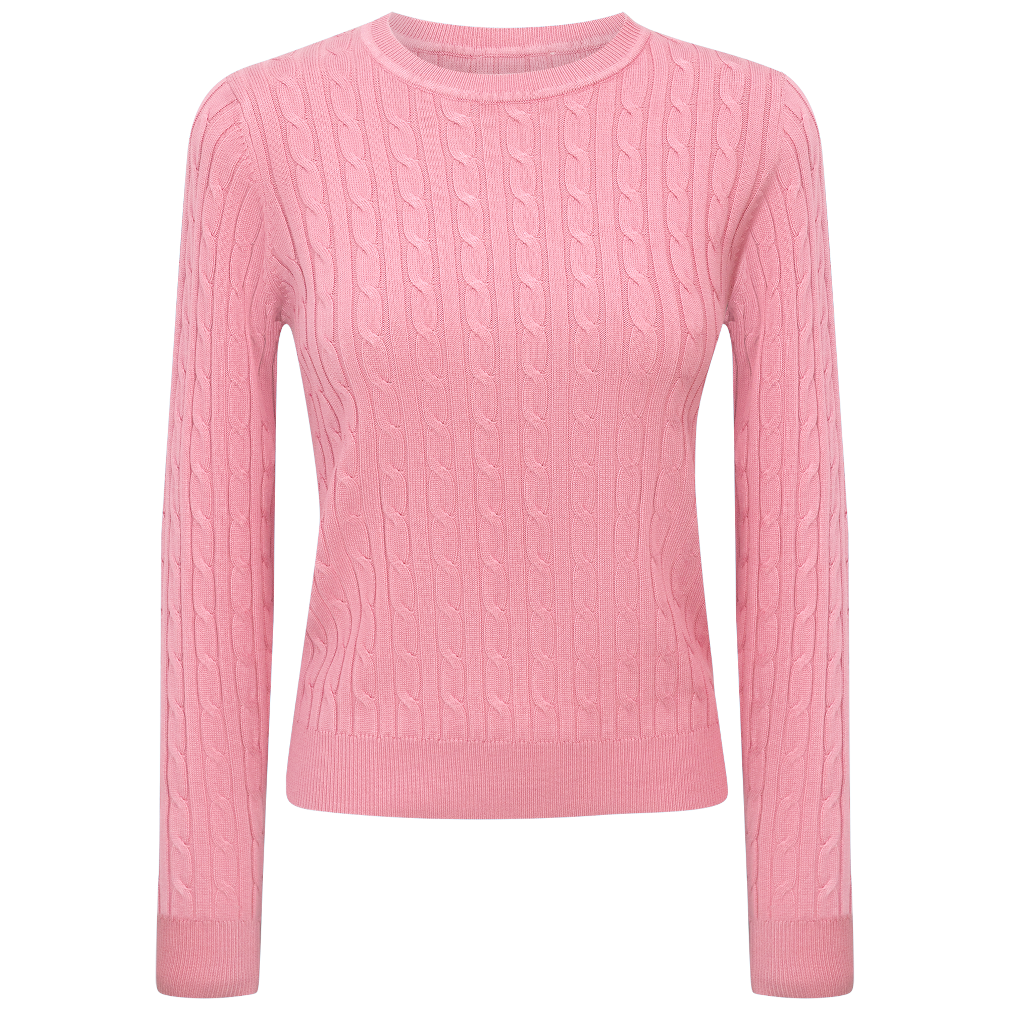 Cable Knit Sweater in Fresh Pink by Index