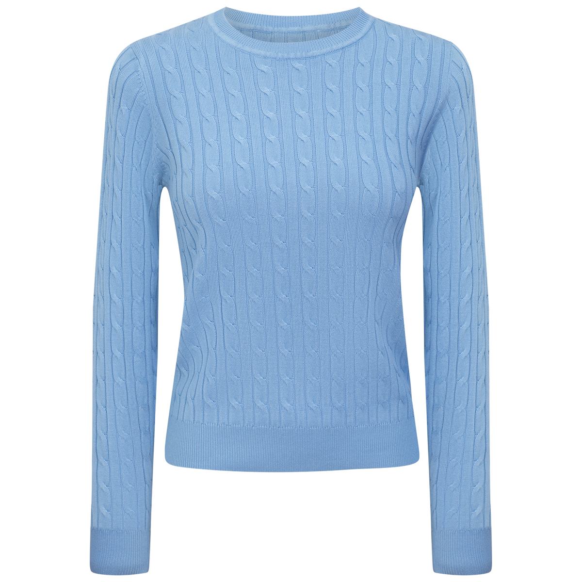 Cable Knit Sweater in Light Dusty Blue by Index