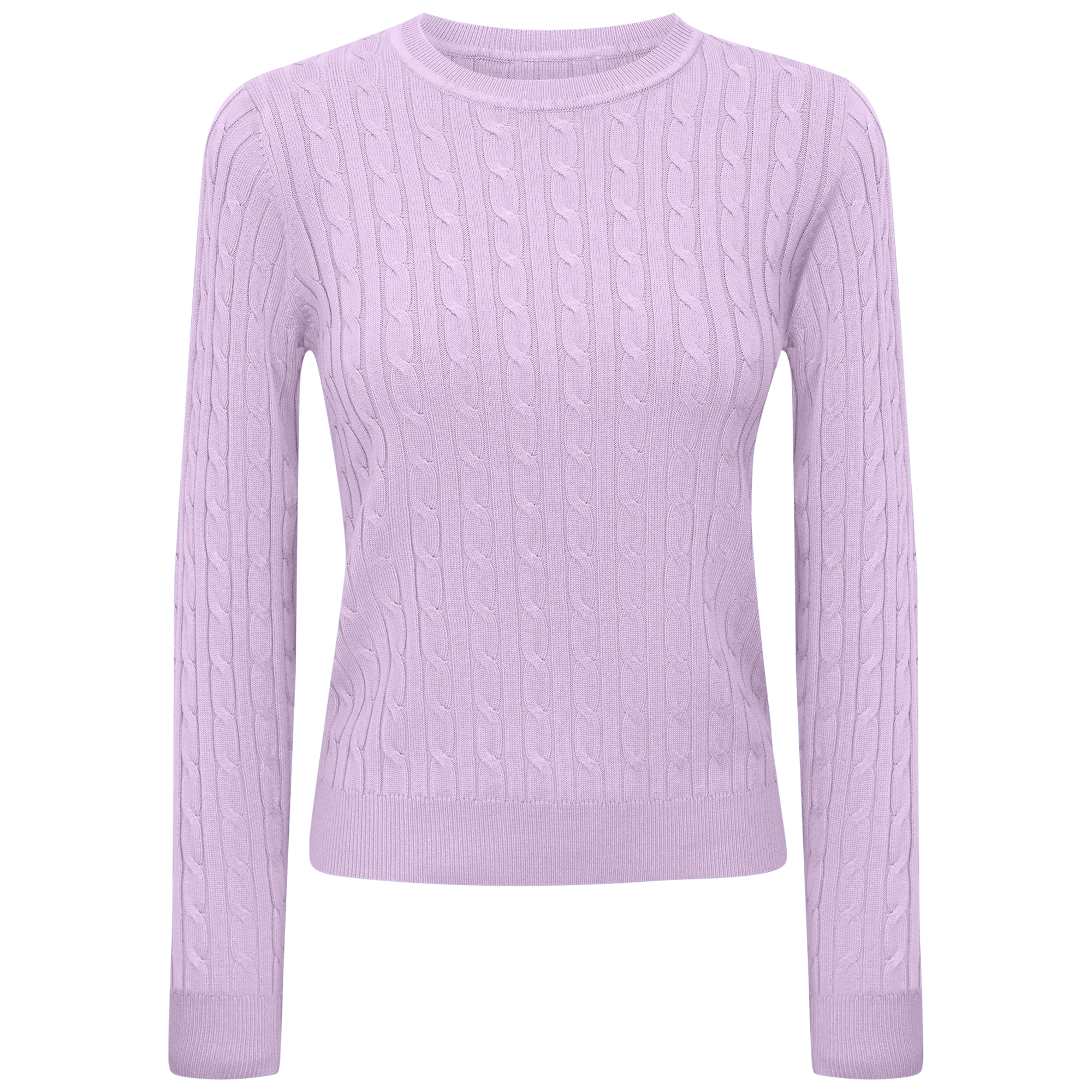 Cable Knit Sweater in Light Lilac by Index