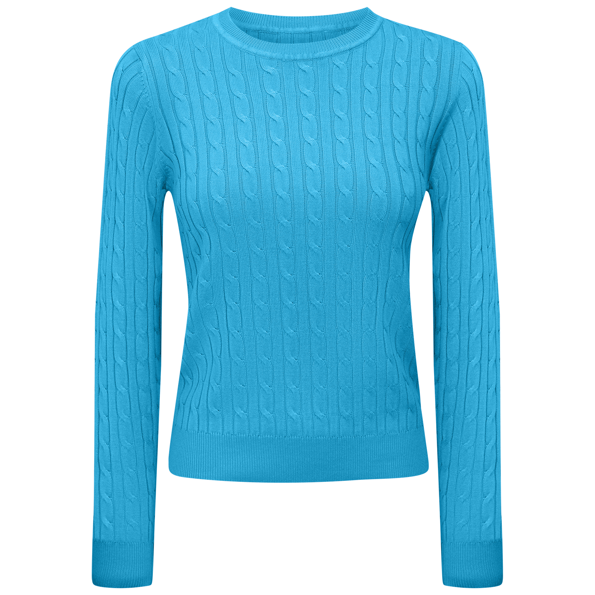 Cable Knit Sweater in Malibu Blue by Index