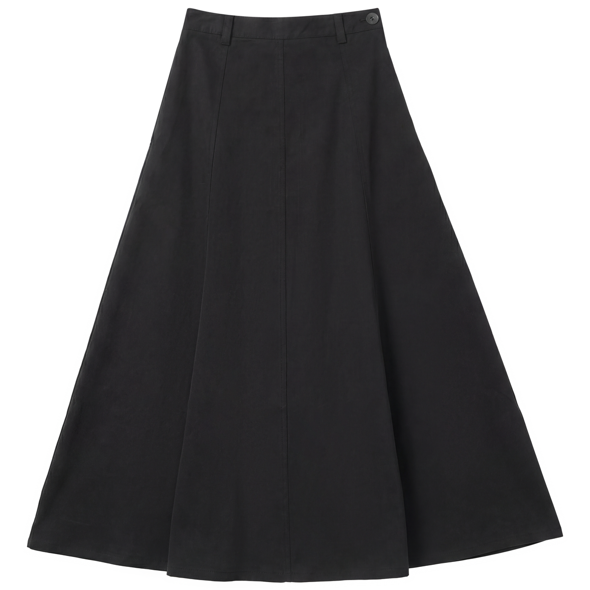 Cotton Maxi A Line Skirt in Black by Faves