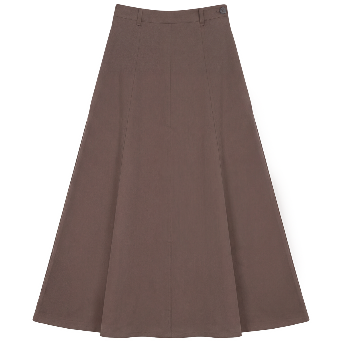 Cotton Maxi A Line Skirt in Coffee by Faves