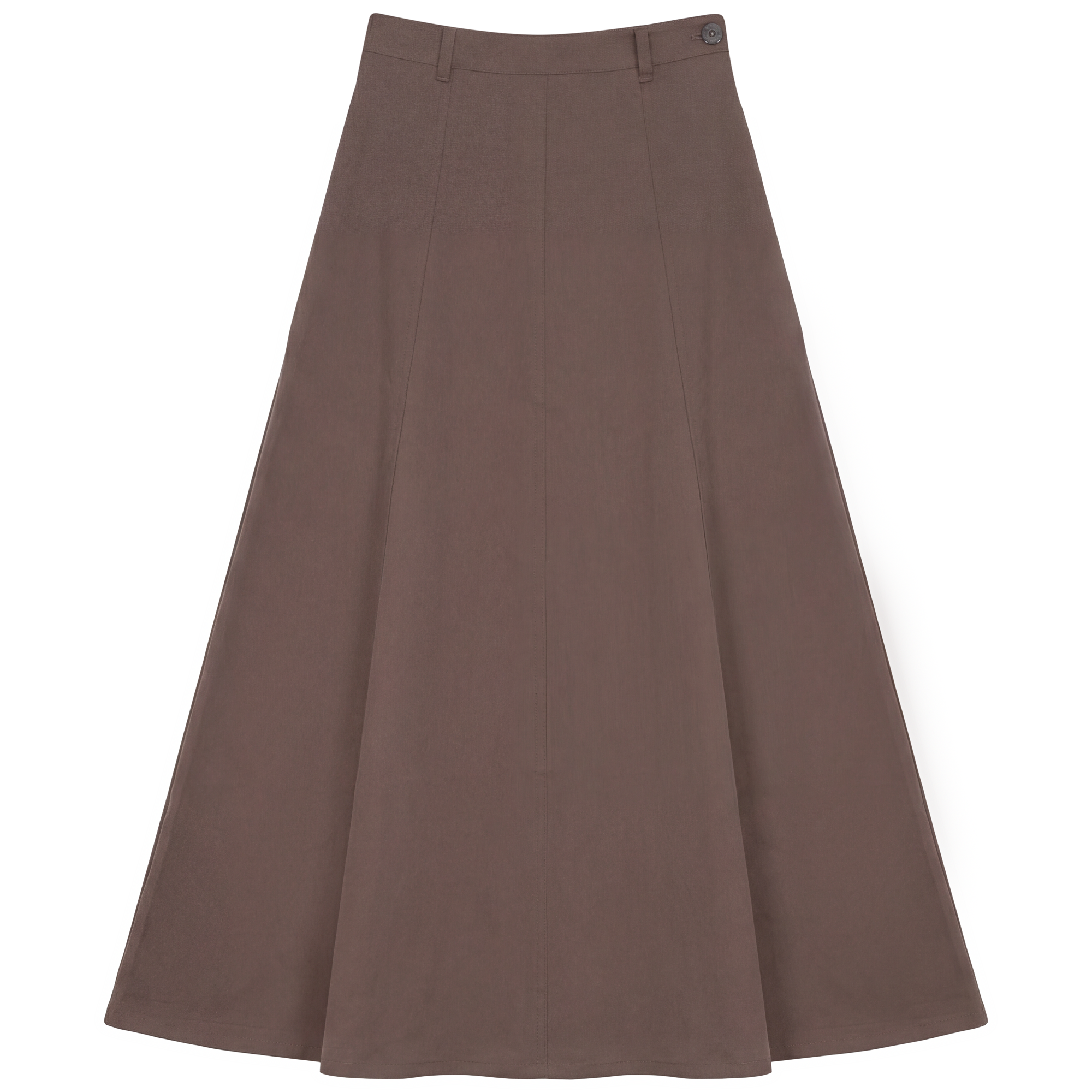 Cotton Maxi A Line Skirt in Coffee by Faves