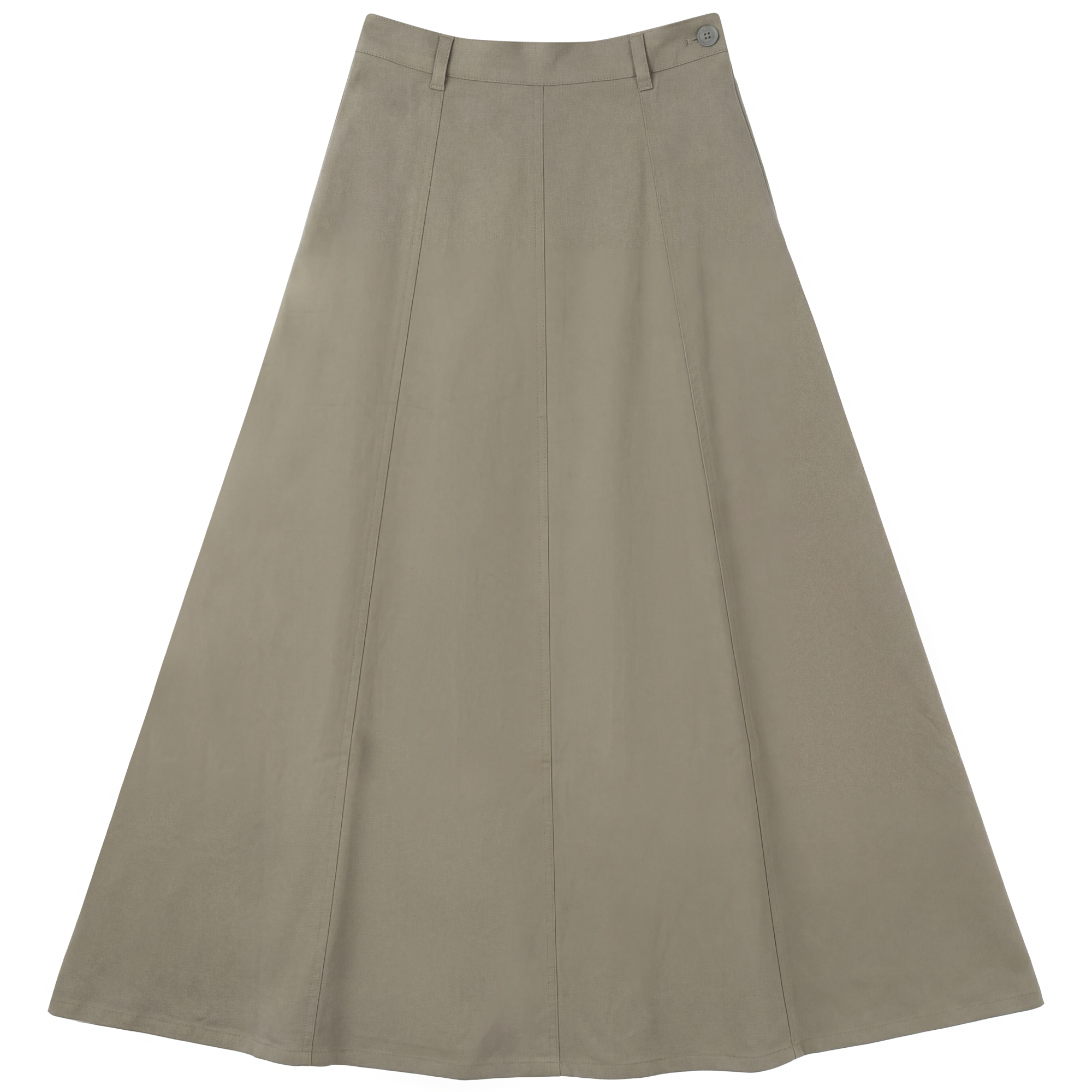 Cotton Maxi A Line Skirt in Light Olive by Faves