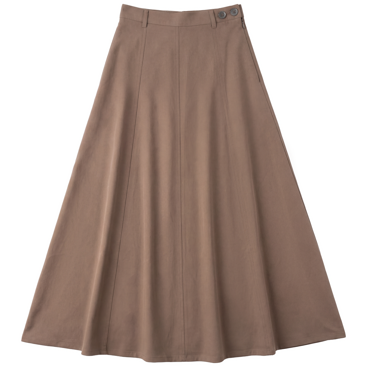 Cotton Maxi A Line Skirt in Mocha by Faves
