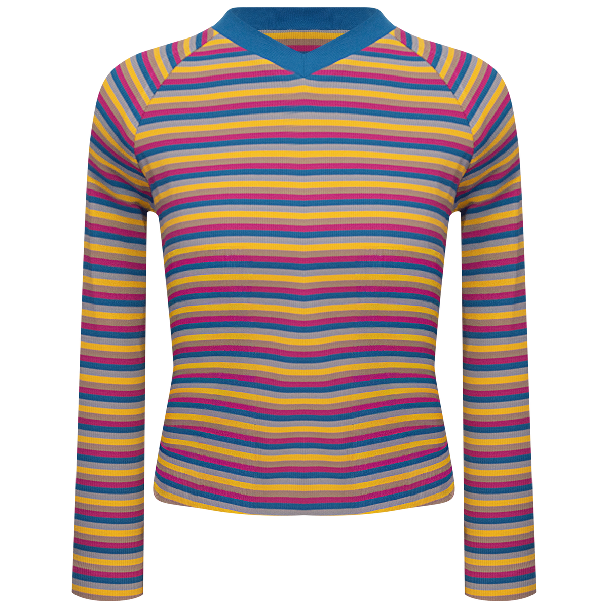 Raglan V-Neck Tee in Fuchsia by MiuMax