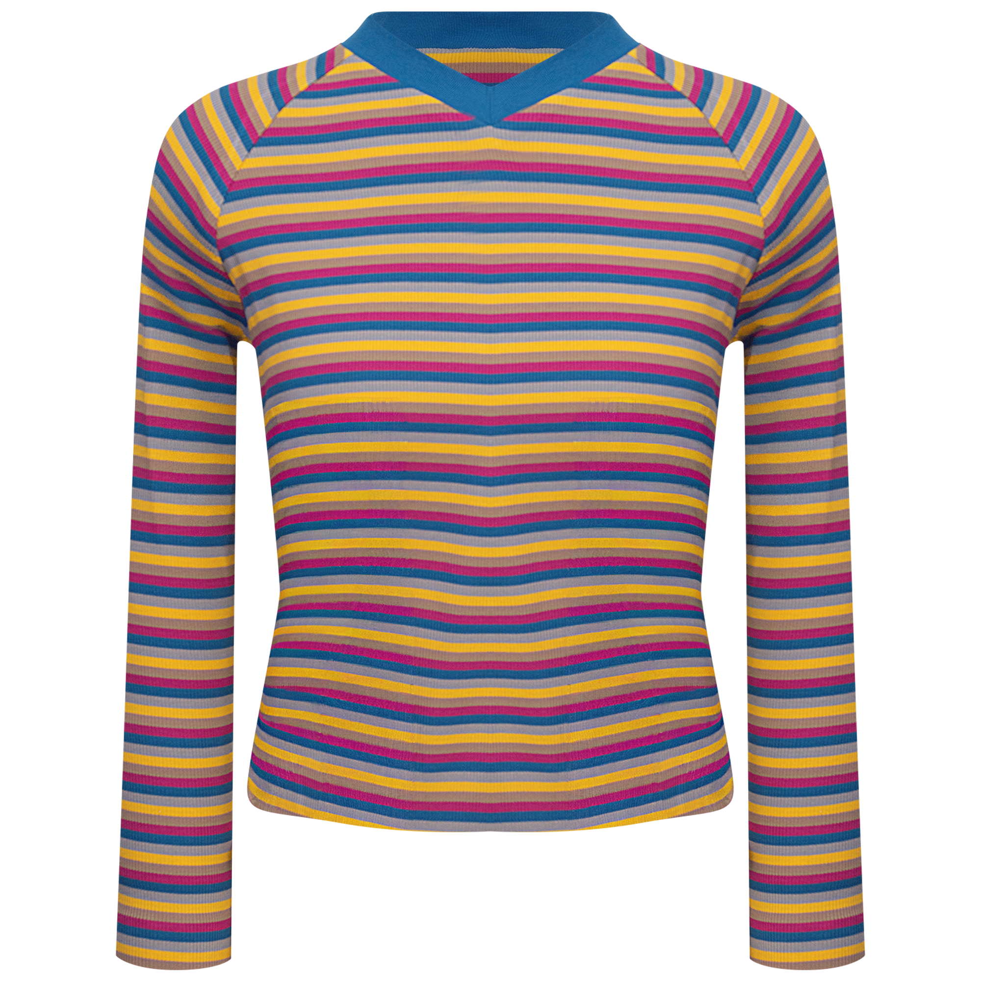 Raglan V-Neck Tee in Fuchsia by MiuMax