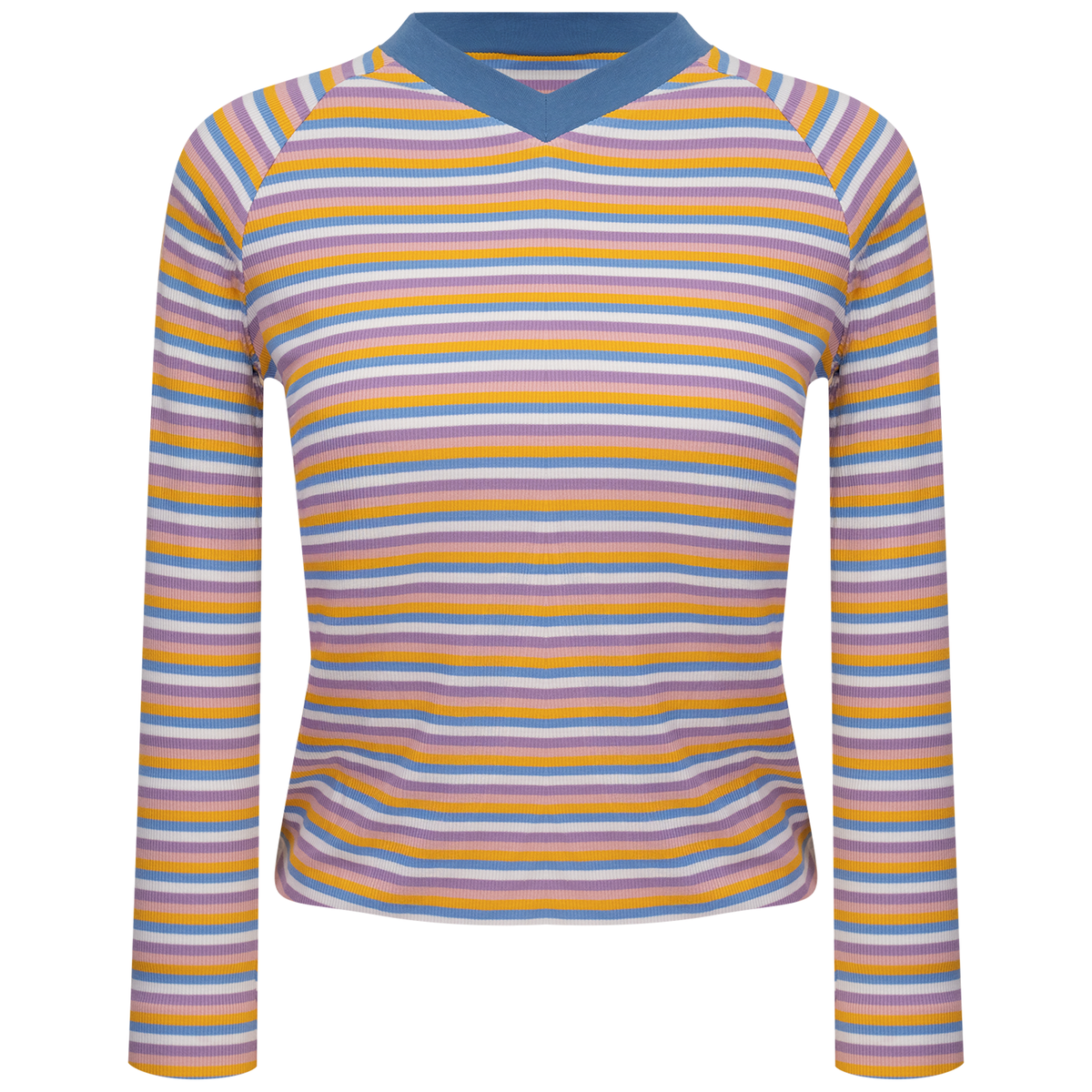 Raglan V-Neck Tee in Light Chambray by MiuMax
