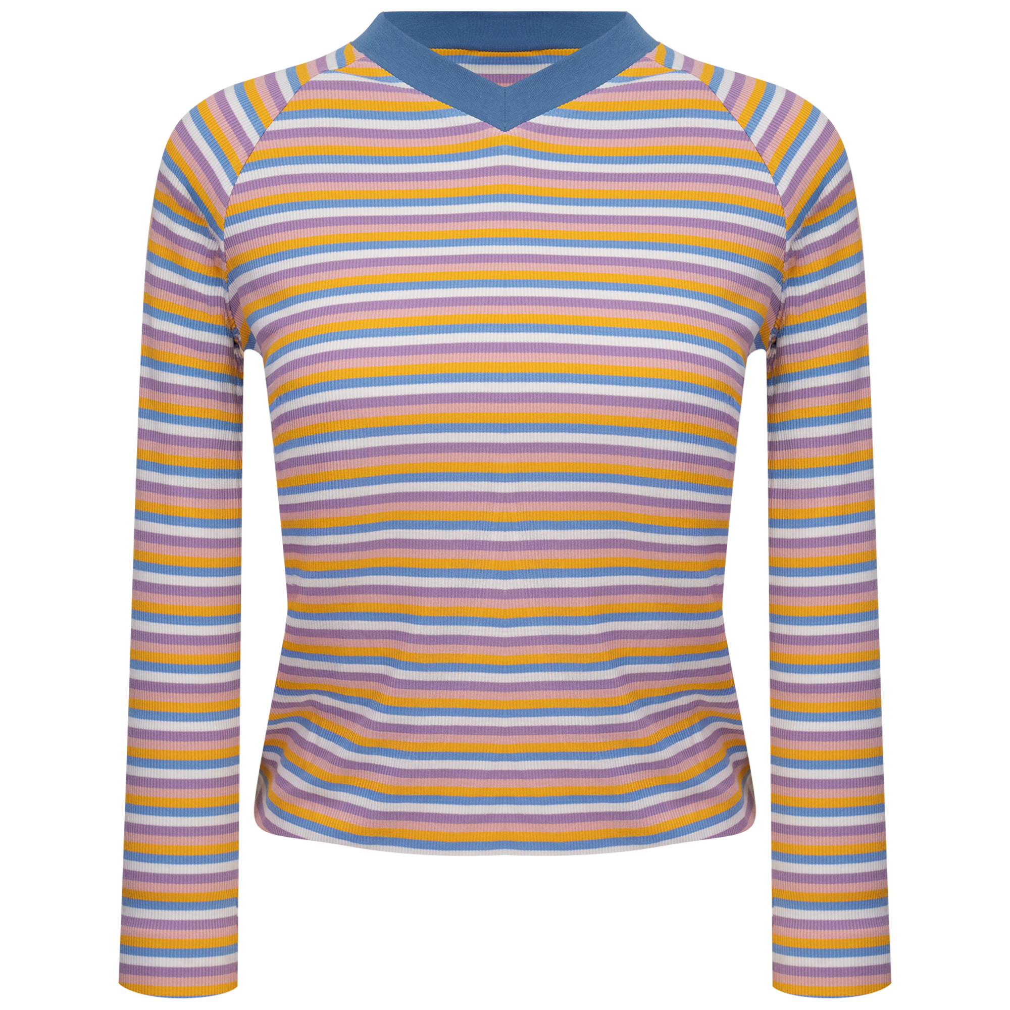 Raglan V-Neck Tee in Light Chambray by MiuMax