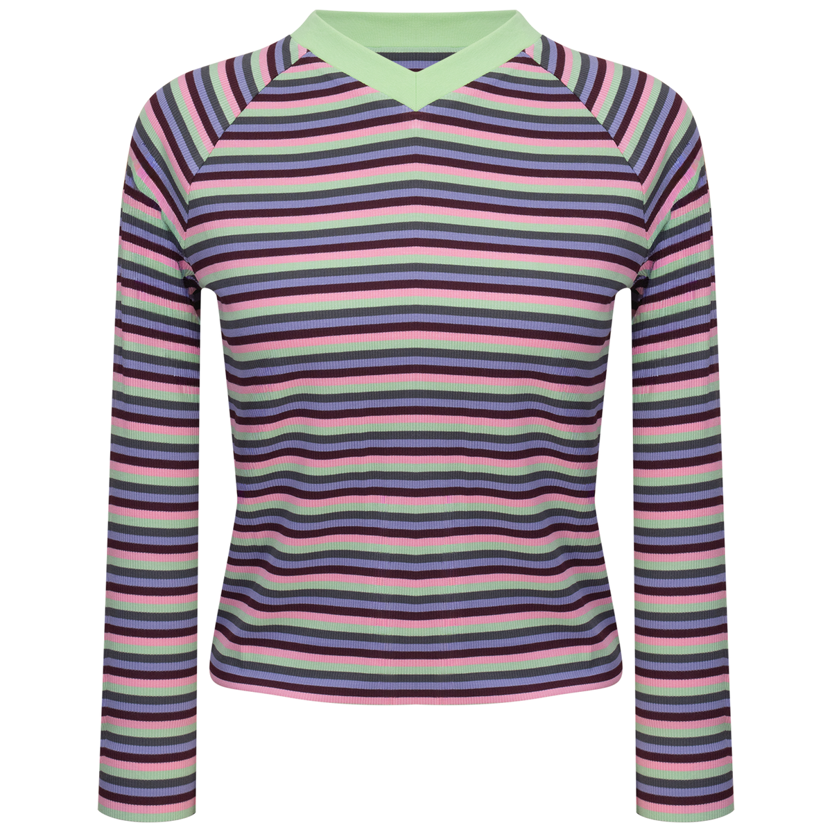 Raglan V-Neck Tee in Pistachio by MiuMax