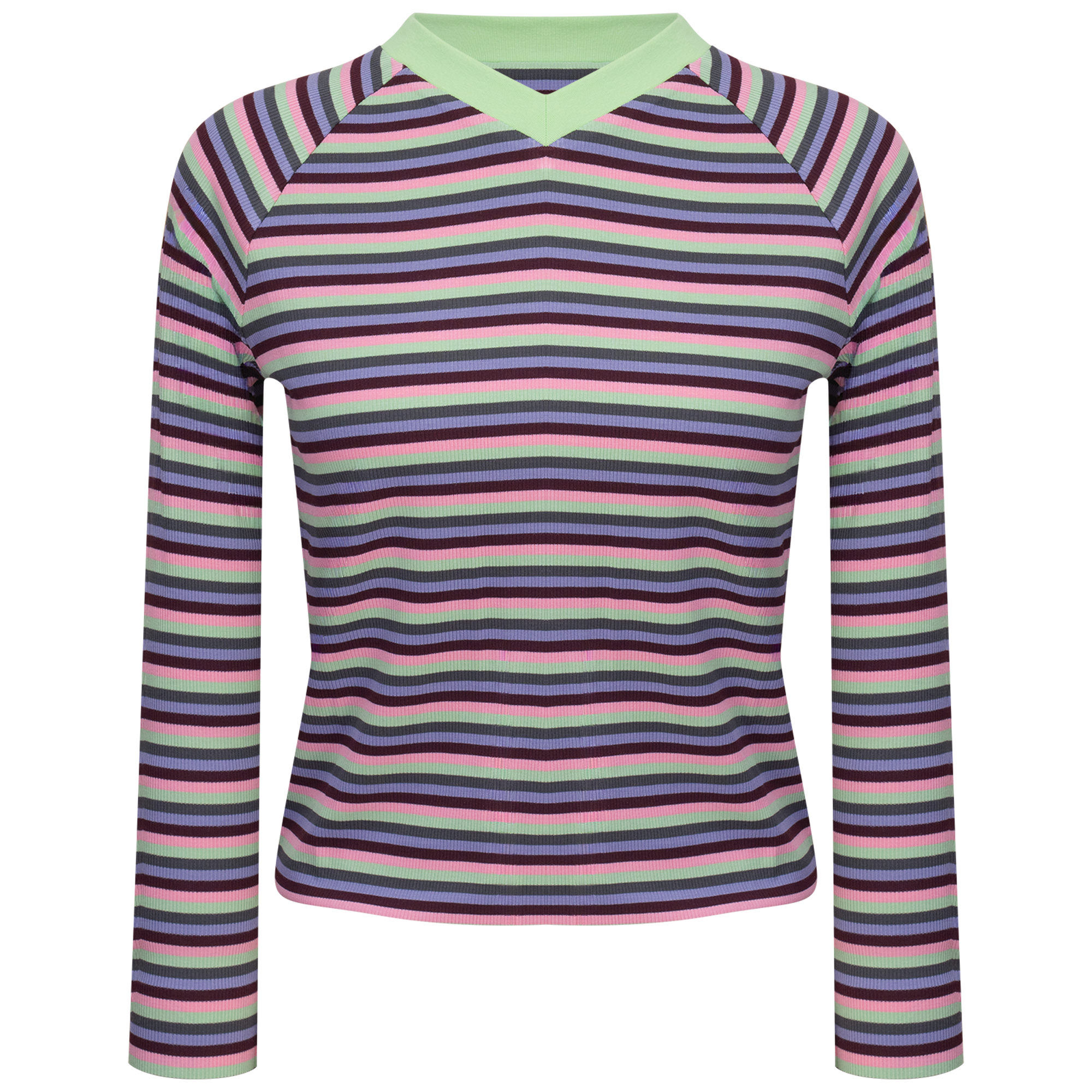 Raglan V-Neck Tee in Pistachio by MiuMax