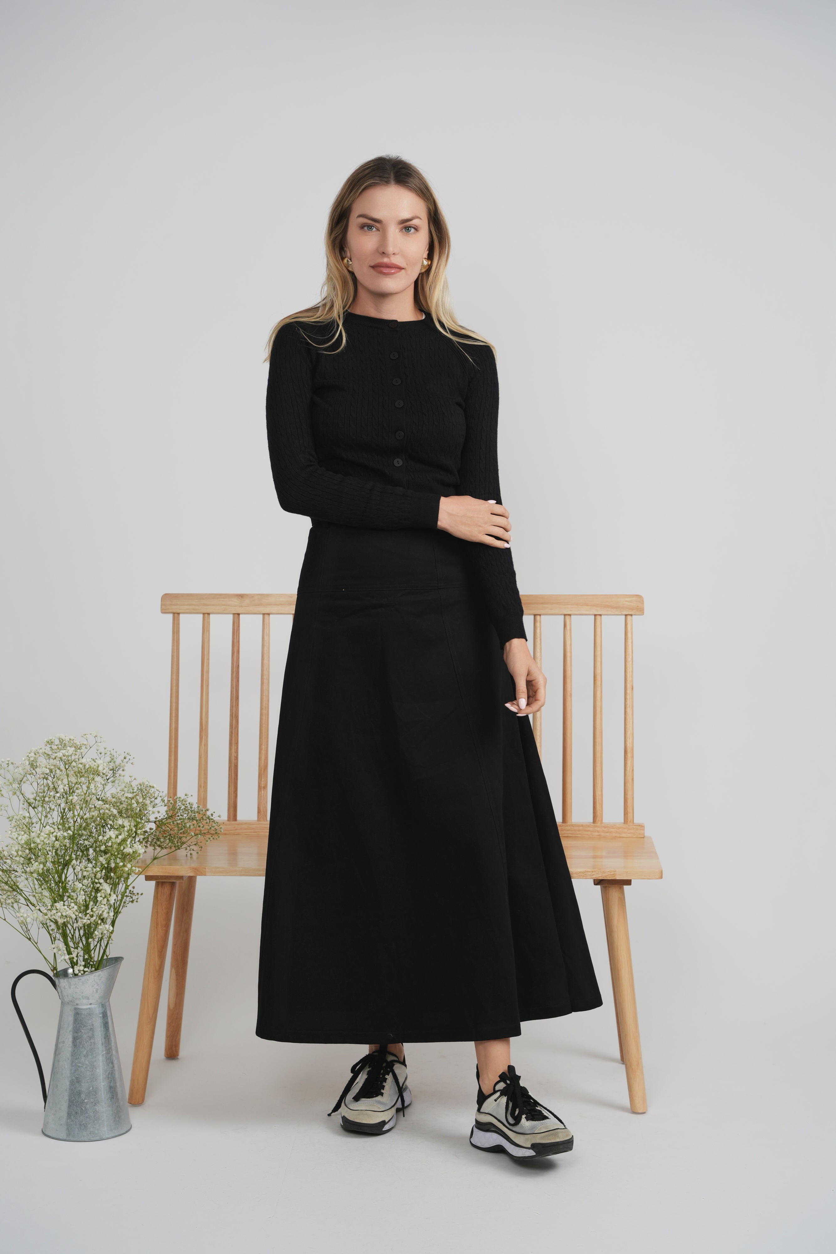 Cropped Cable Knit Cardigan in by Index