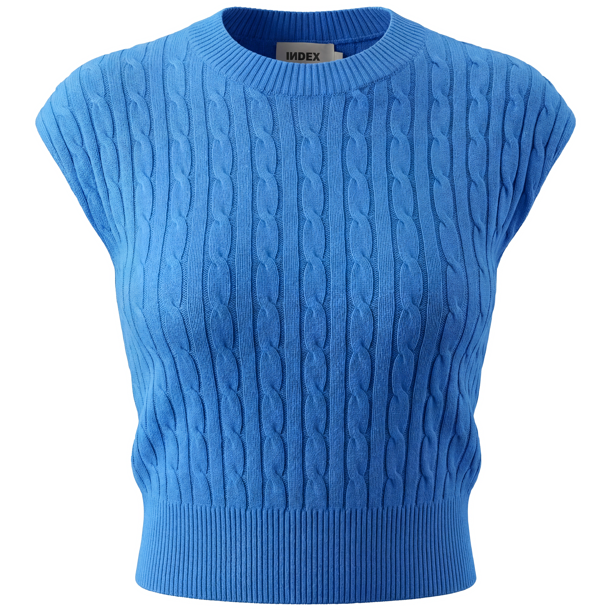 Cable Knit Vest in Blue by Index