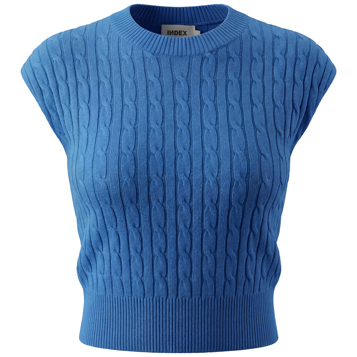 Cable Knit Vest in Denim by Index