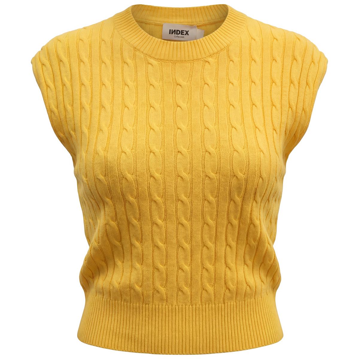 Cable Knit Vest in Sun Shine by Index